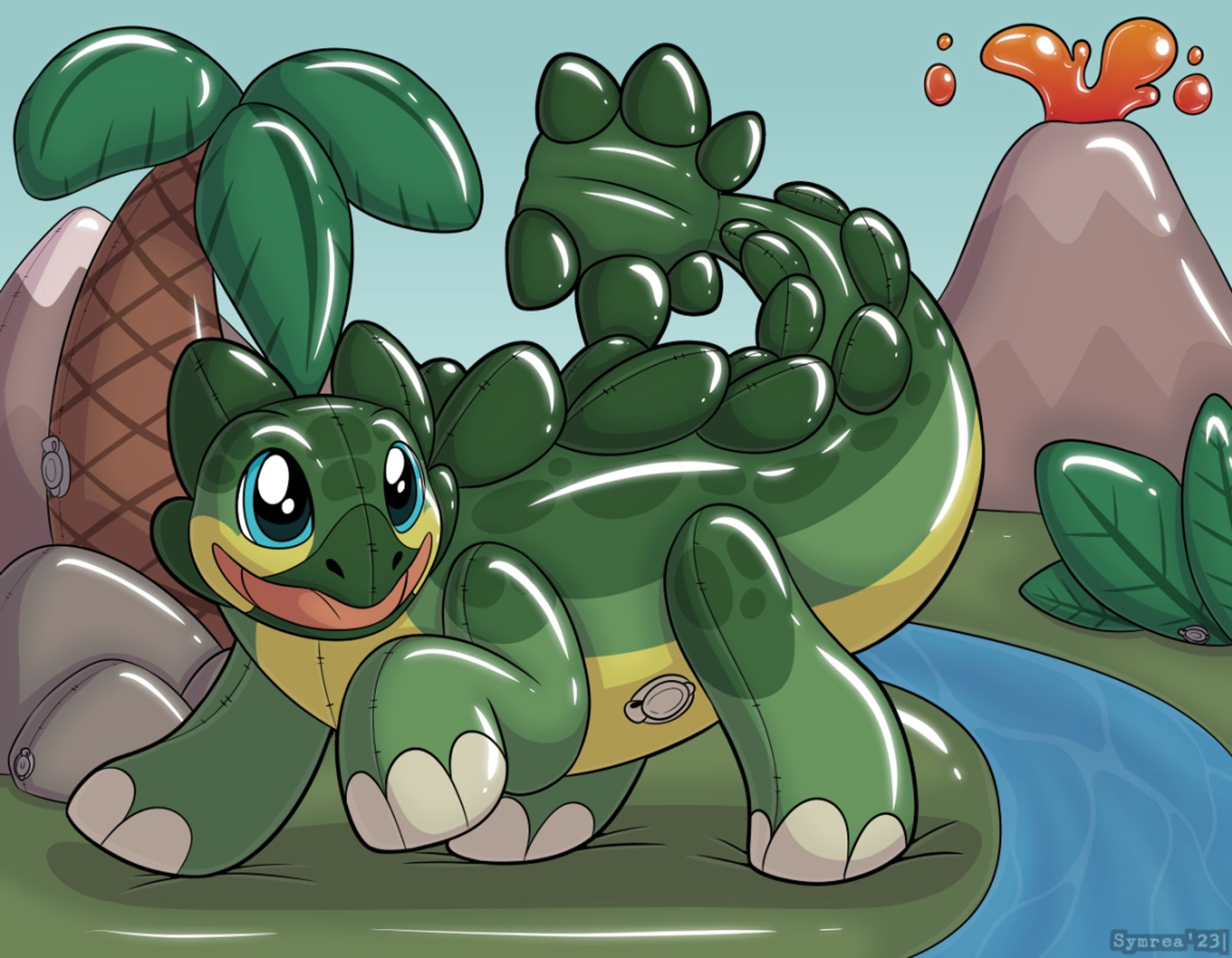 A pooltoy dinosaur