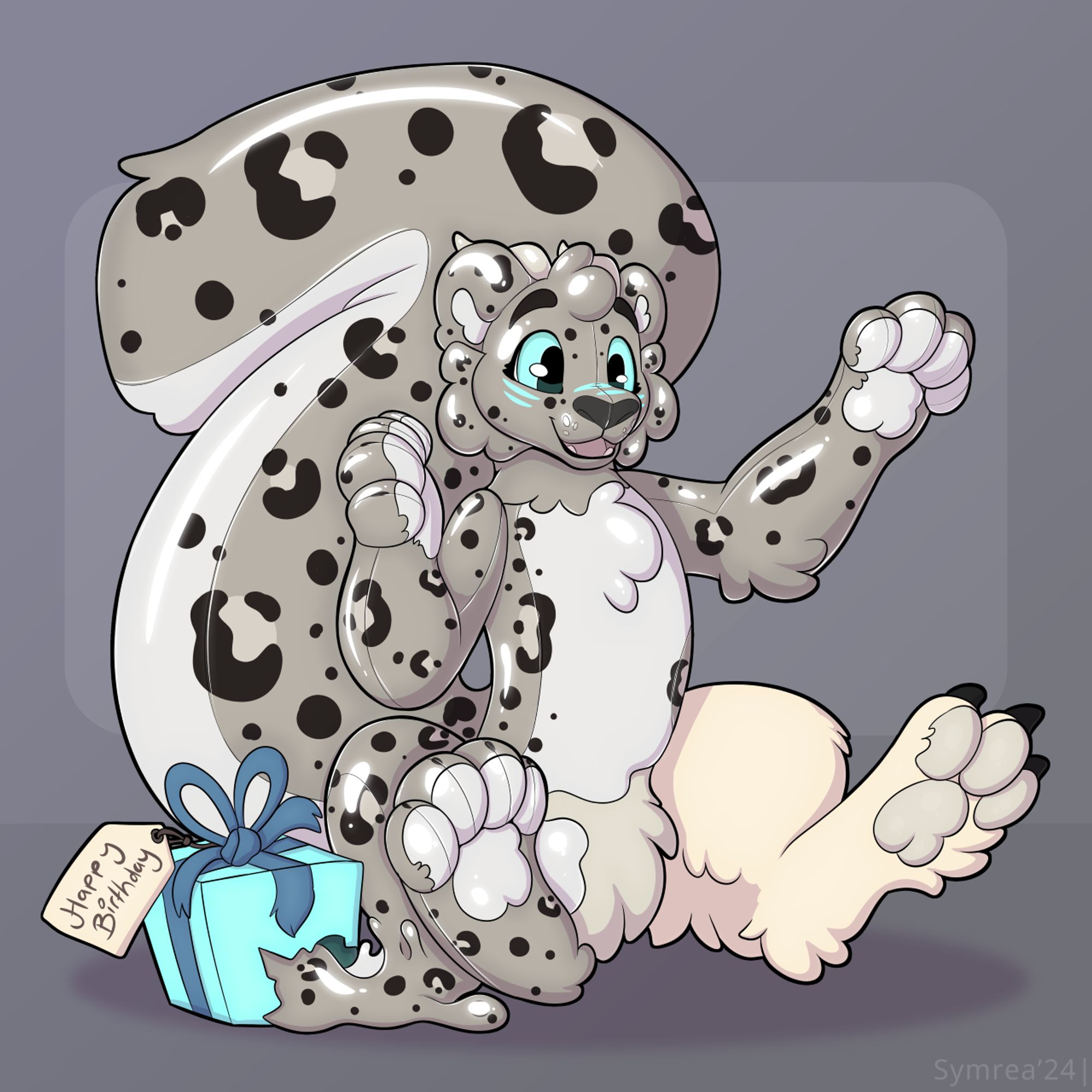 A wyvern being turned into a snow leopard latex toy. 