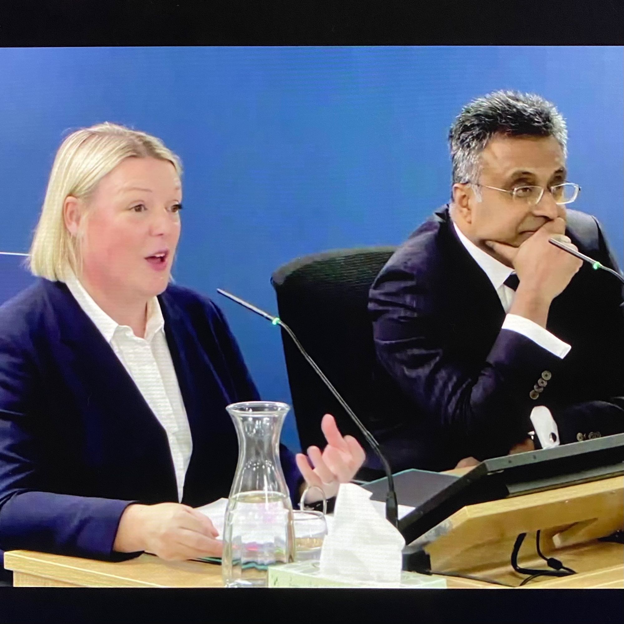 Prof Charlotte Summers and Dr Ganesh Suntharalingam giving evidence at the UK Covid-19 Inquiry