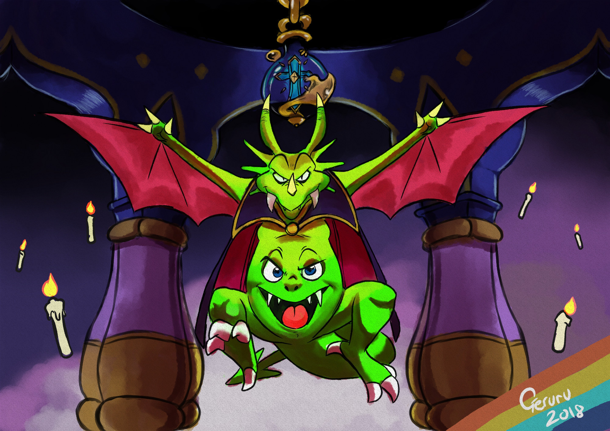 Vampire Dragon holds the cure to the dragon's curse far up in the Sky Castle.