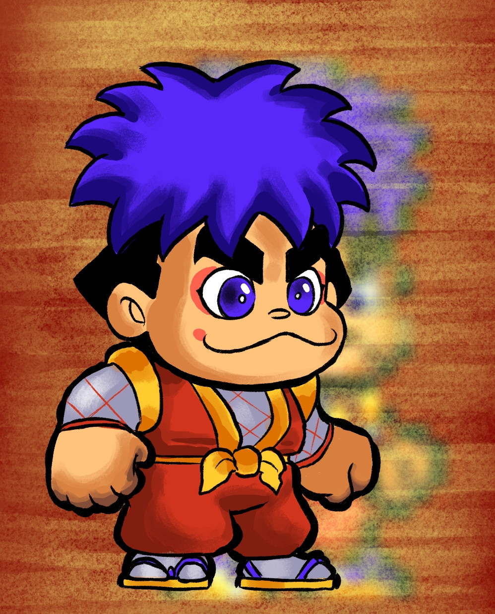 A drawover of Goemon's sprite from Ganbare Goemon 3.