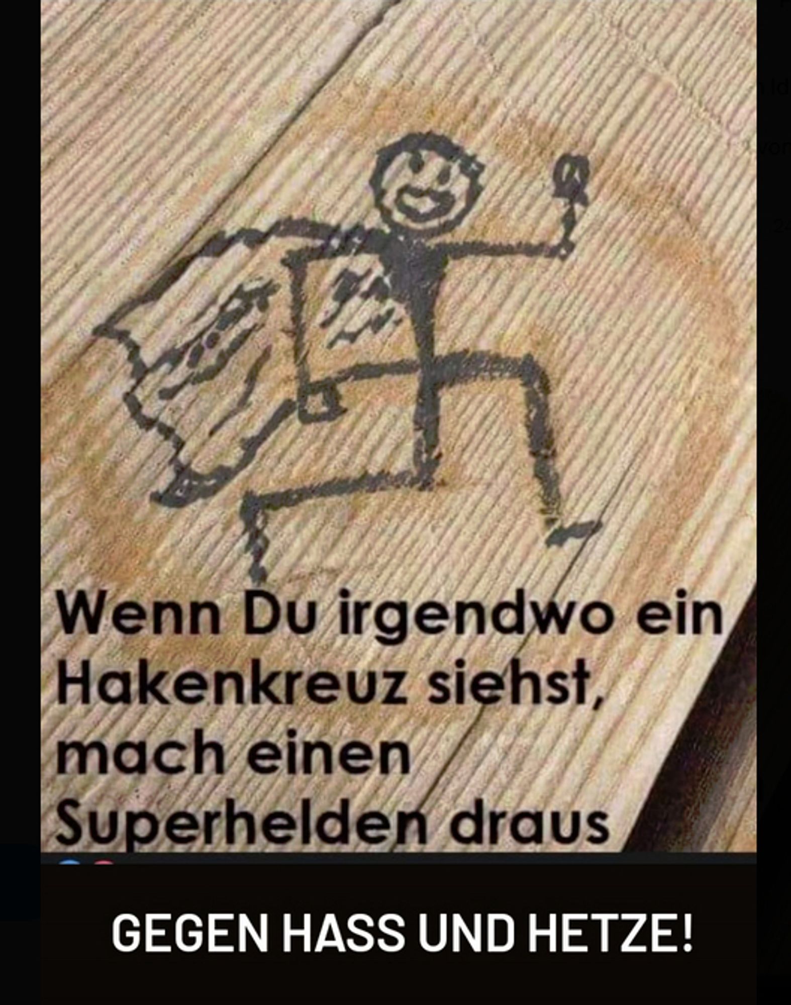 Wenn Du irgendwo ein 'Hakenkreuz siehst, mach einen Superhelden draus

 GEGEN HASS UND HETZE!