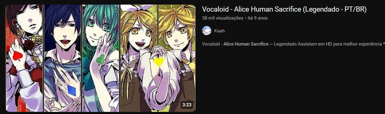 Vocaloid - Alice Human Sacrifice - há 9 anos