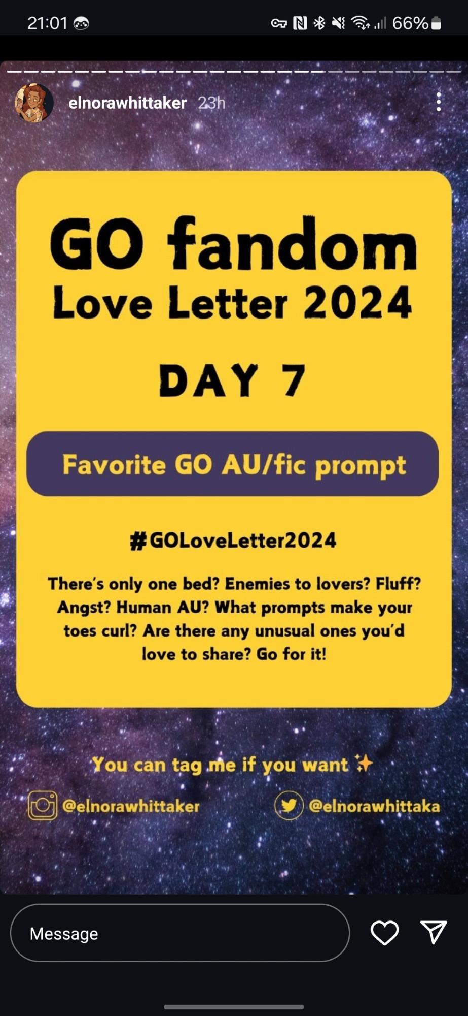 GO Fandom Love Letter 2024 day 7 
Favourite GO AU/fic prompt