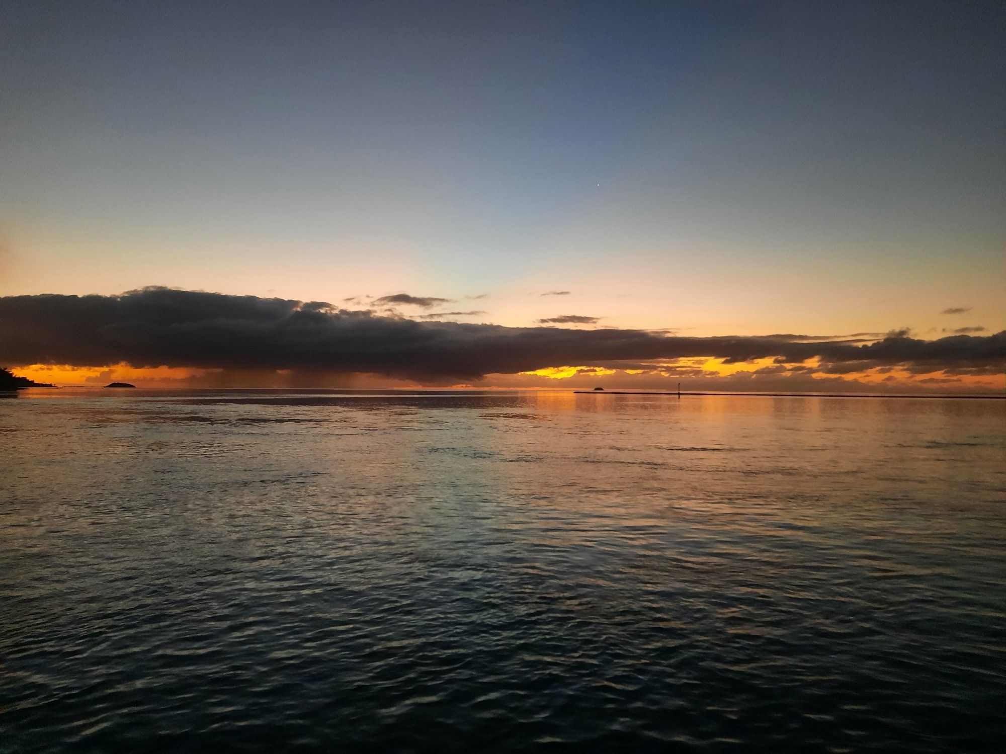 This early evenig at sunset time at the jetty of Port Mathurin where I waited to discover the new crescent moon as usual at the end of Ramadan.