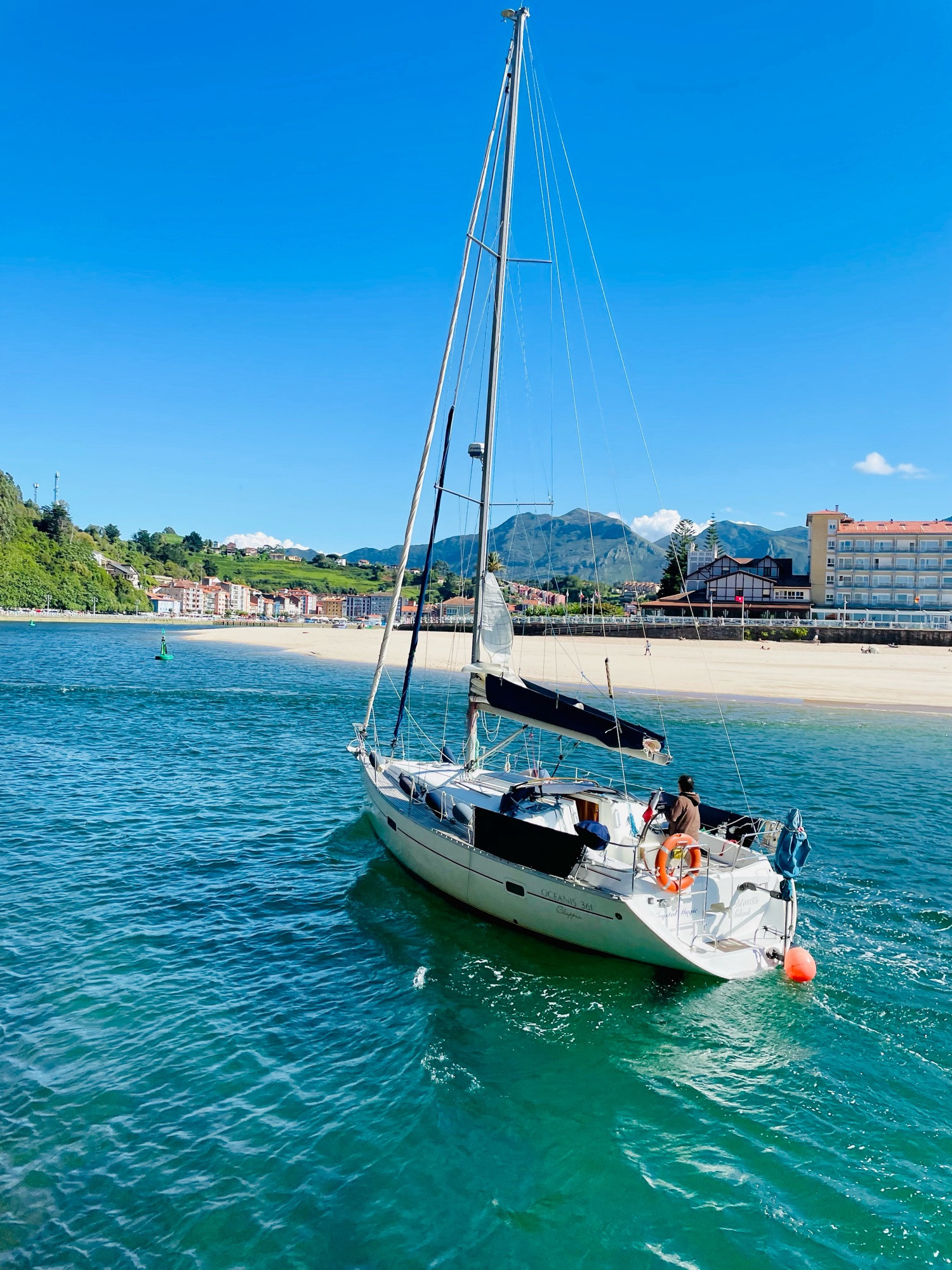 Sailing boat on the River Sella