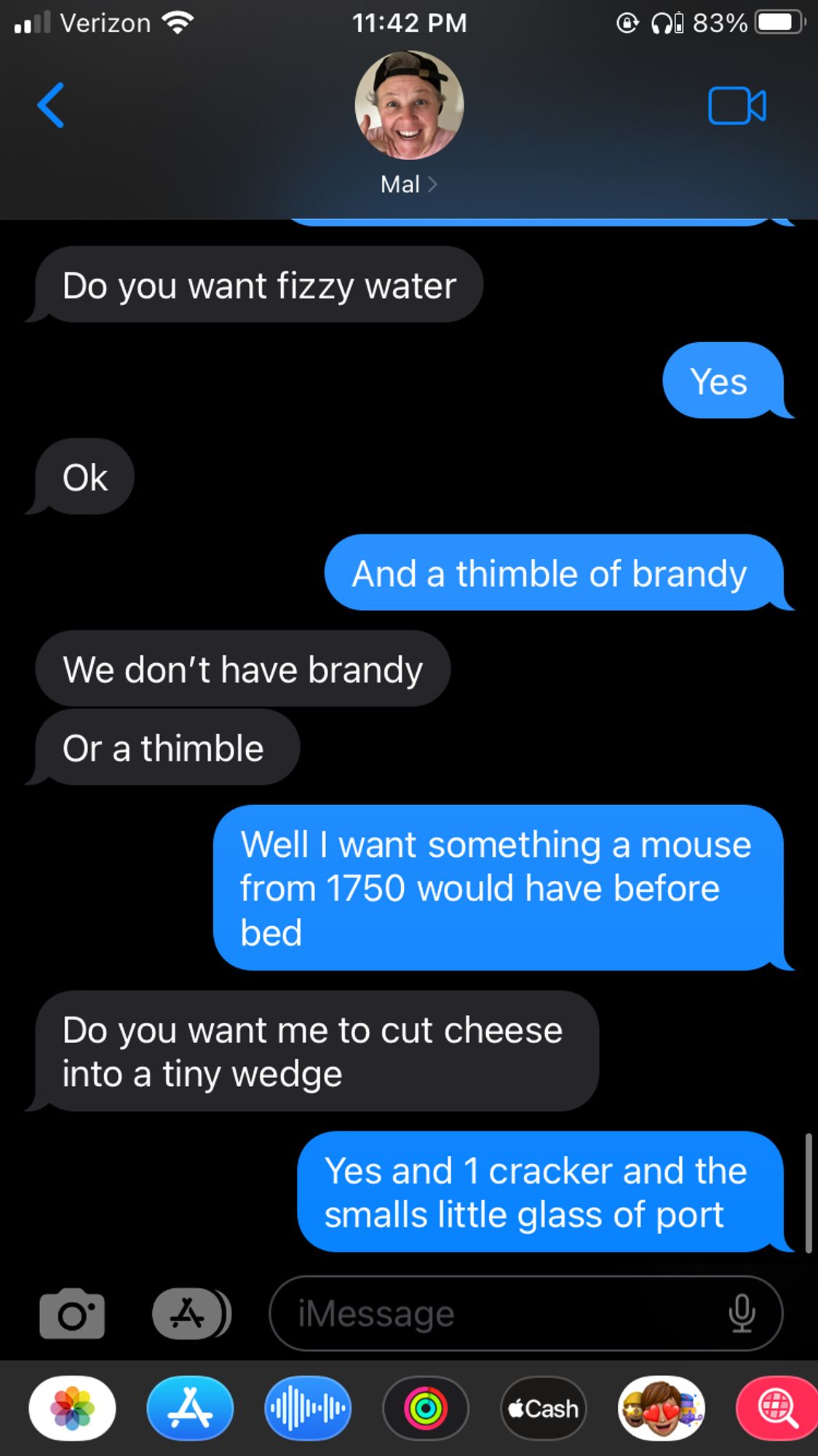 Texting my wife