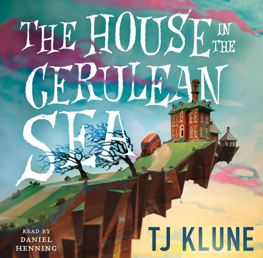 The House in the Cerulean Sea 
TJ Kline

Two-story brick house on jutting cliff. Red bus parked out front. A grey, one-story guest house behind.