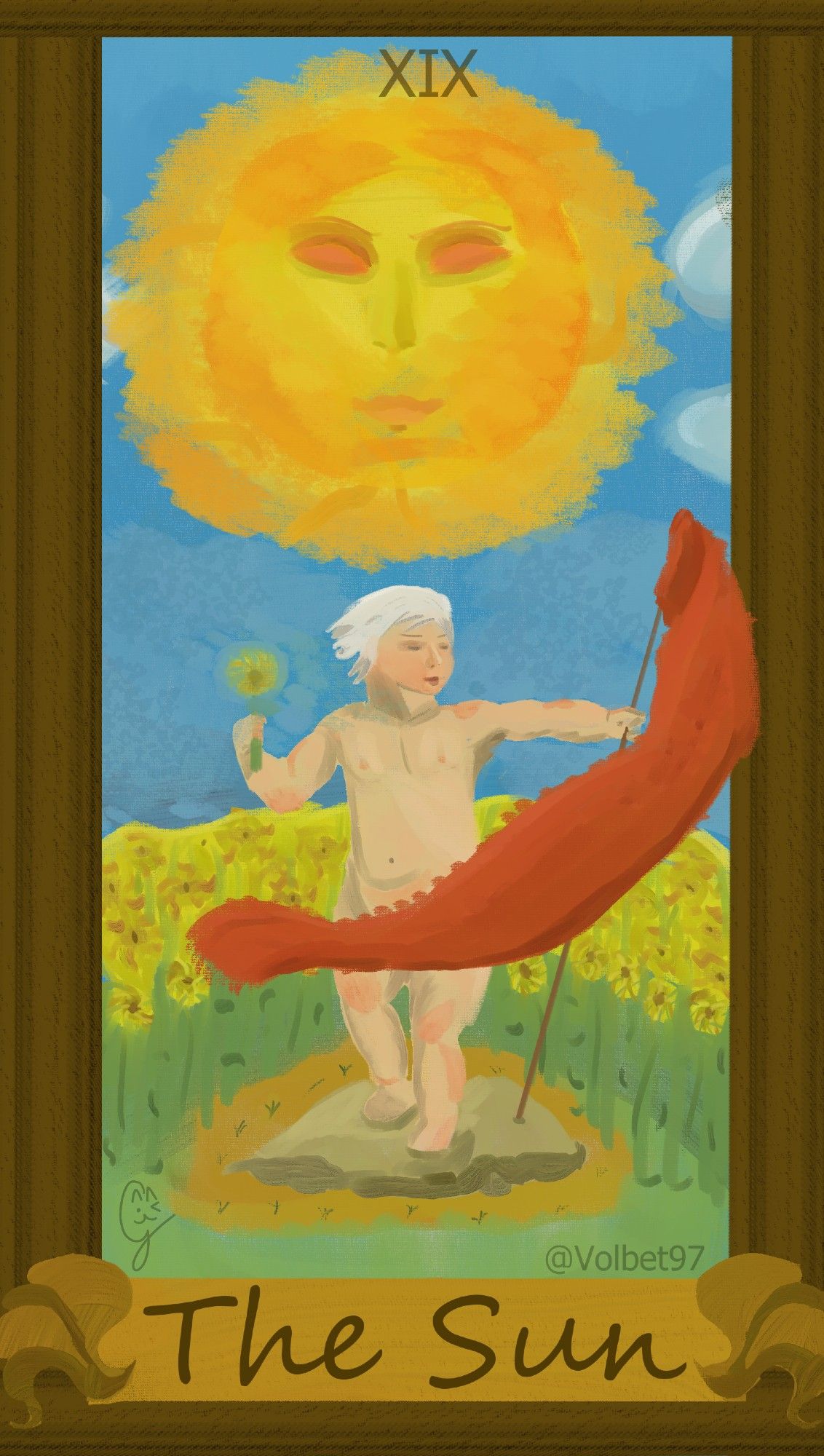 Shawn as the sun tarot card