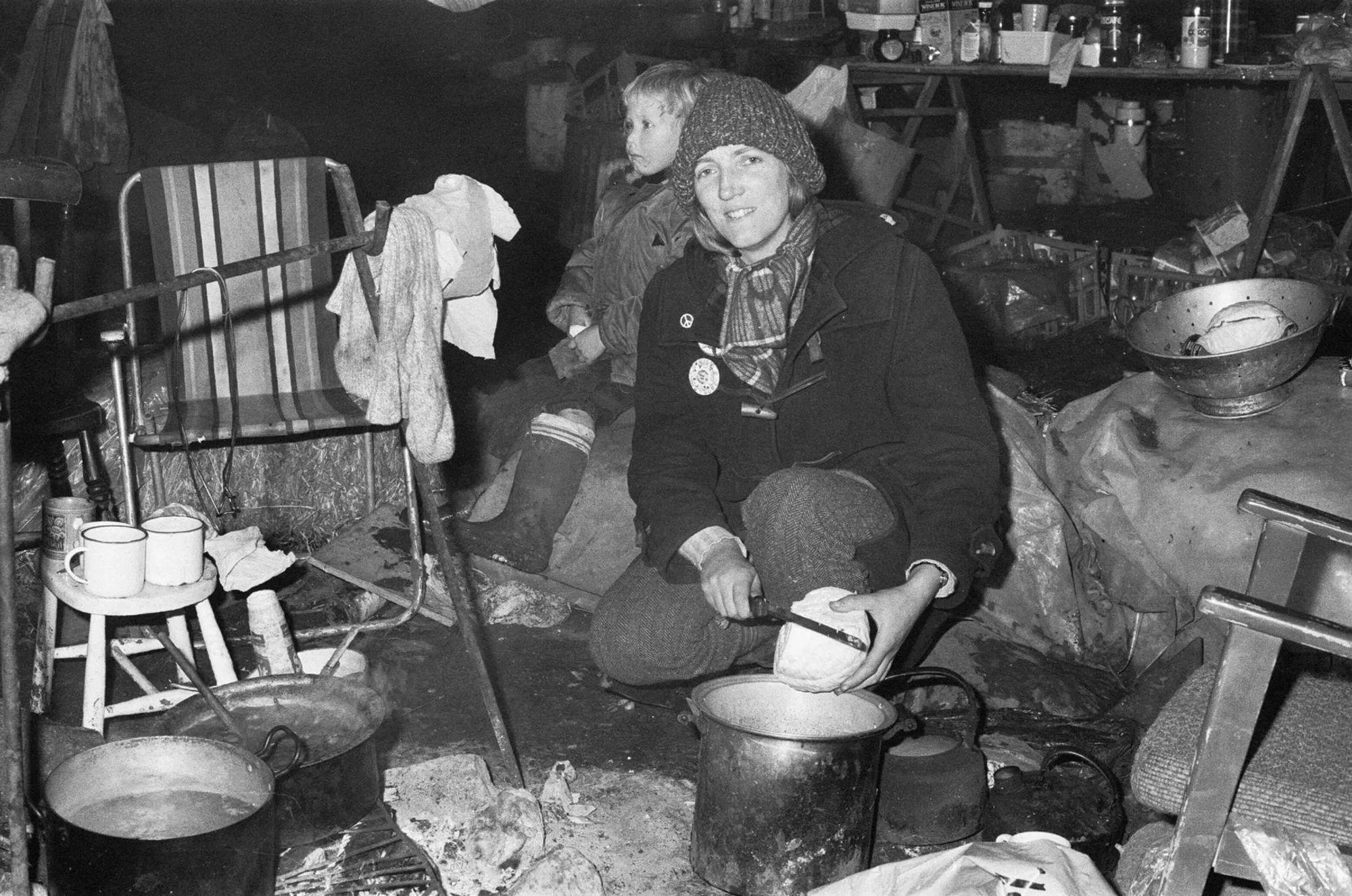 Mary Millington was one of the protesters at the time, seen here preparing dinner. Photo and caption from Berkshire Live.

https://www.getreading.co.uk/news/berkshire-history/gallery/powerful-1983-greenham-common-protest-22193828