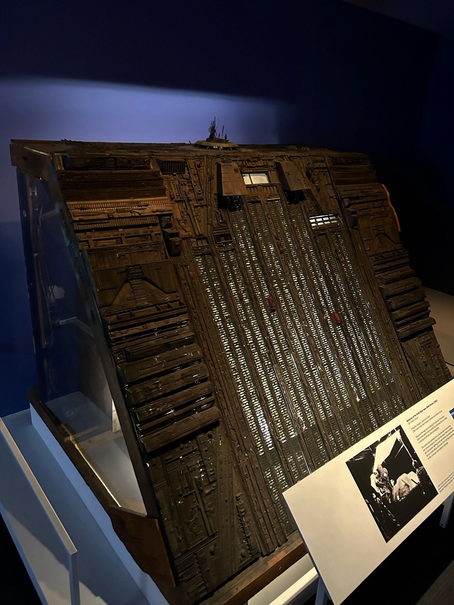 Special effects model of Tyrell Tower in Blade Runner, Museum of the Moving Image