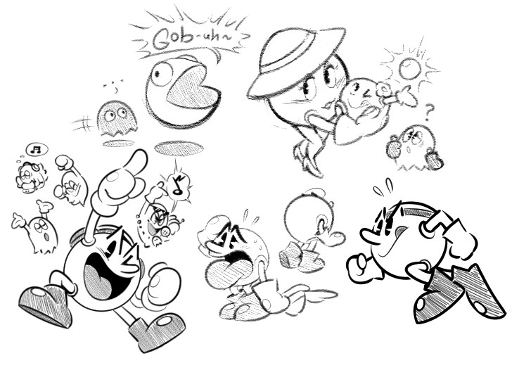 A Jam-packed assortment of doodles including the infamous Pac-Mom and her daughter, Pac-Sis.