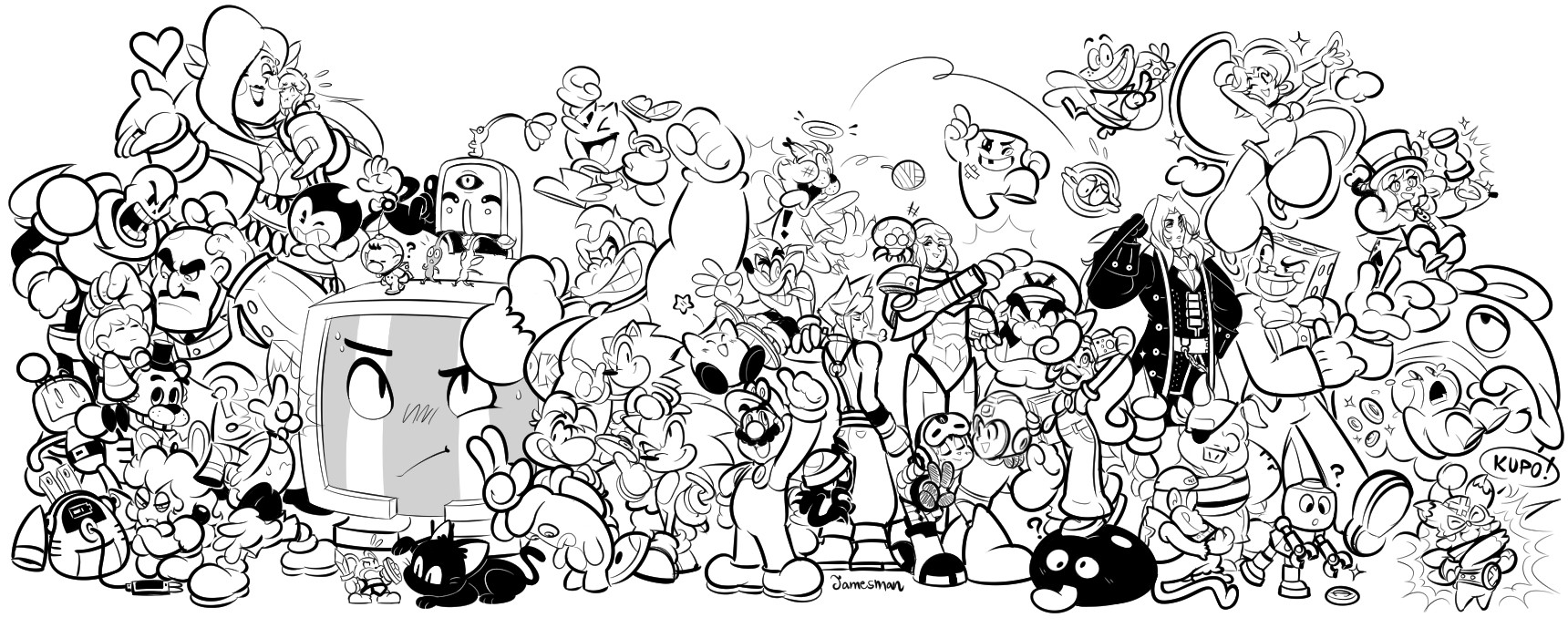 A bunch of characters I grouped up into a single drawing years ago (want to say 2018 at least). I should consider making another one sometime ~