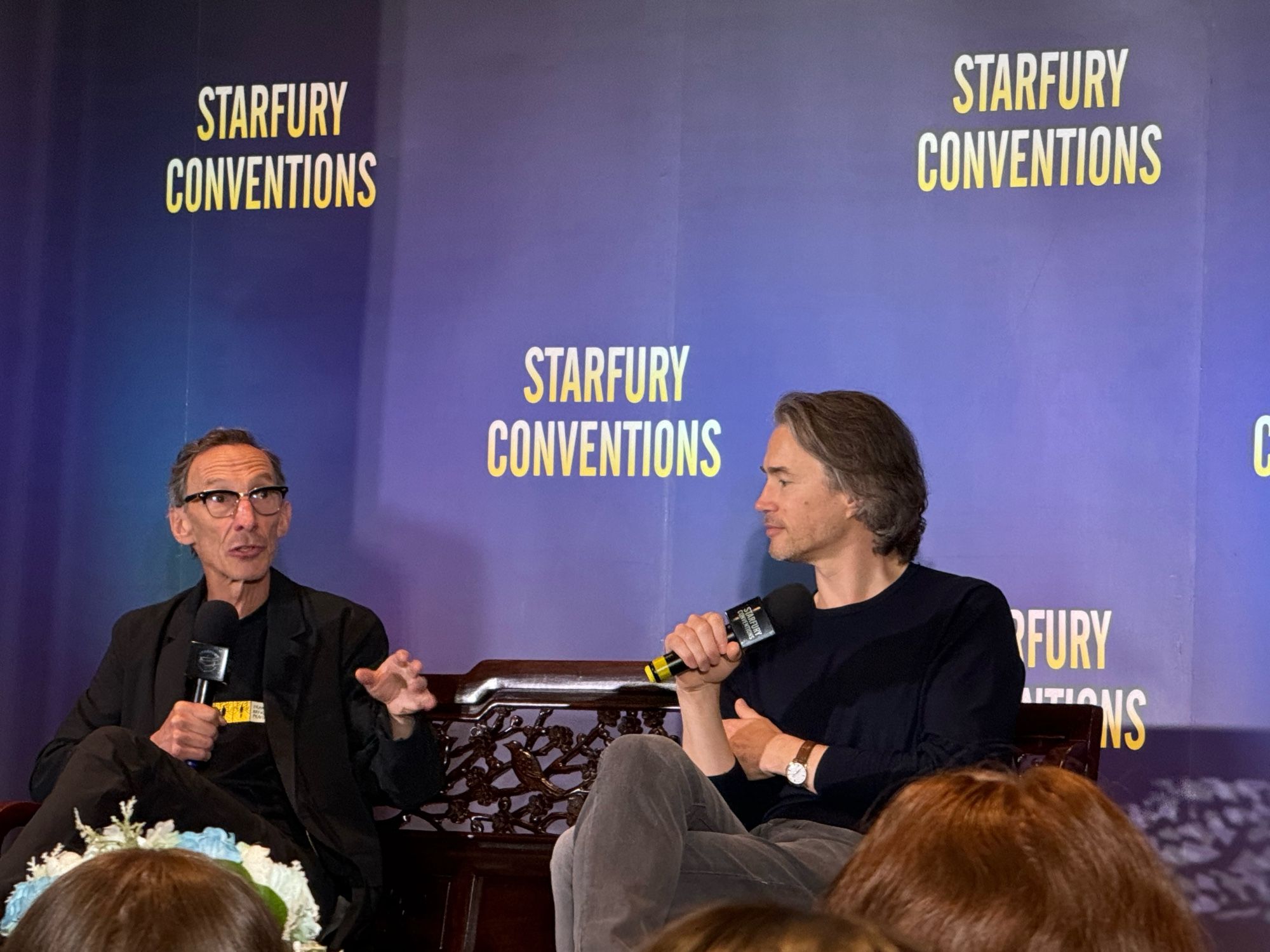 Julian Richings and Tom Wisdom doing a Q&A at Red Dragon Con 6