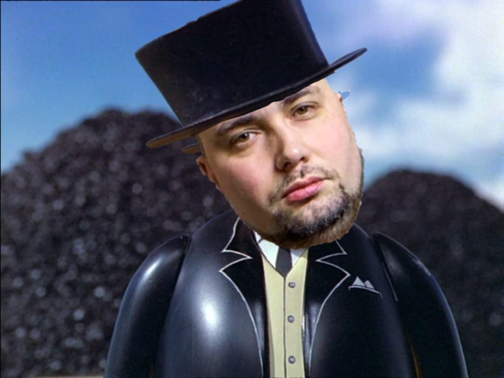 Sir Topham Hat but with Kyrylo Budanov's face