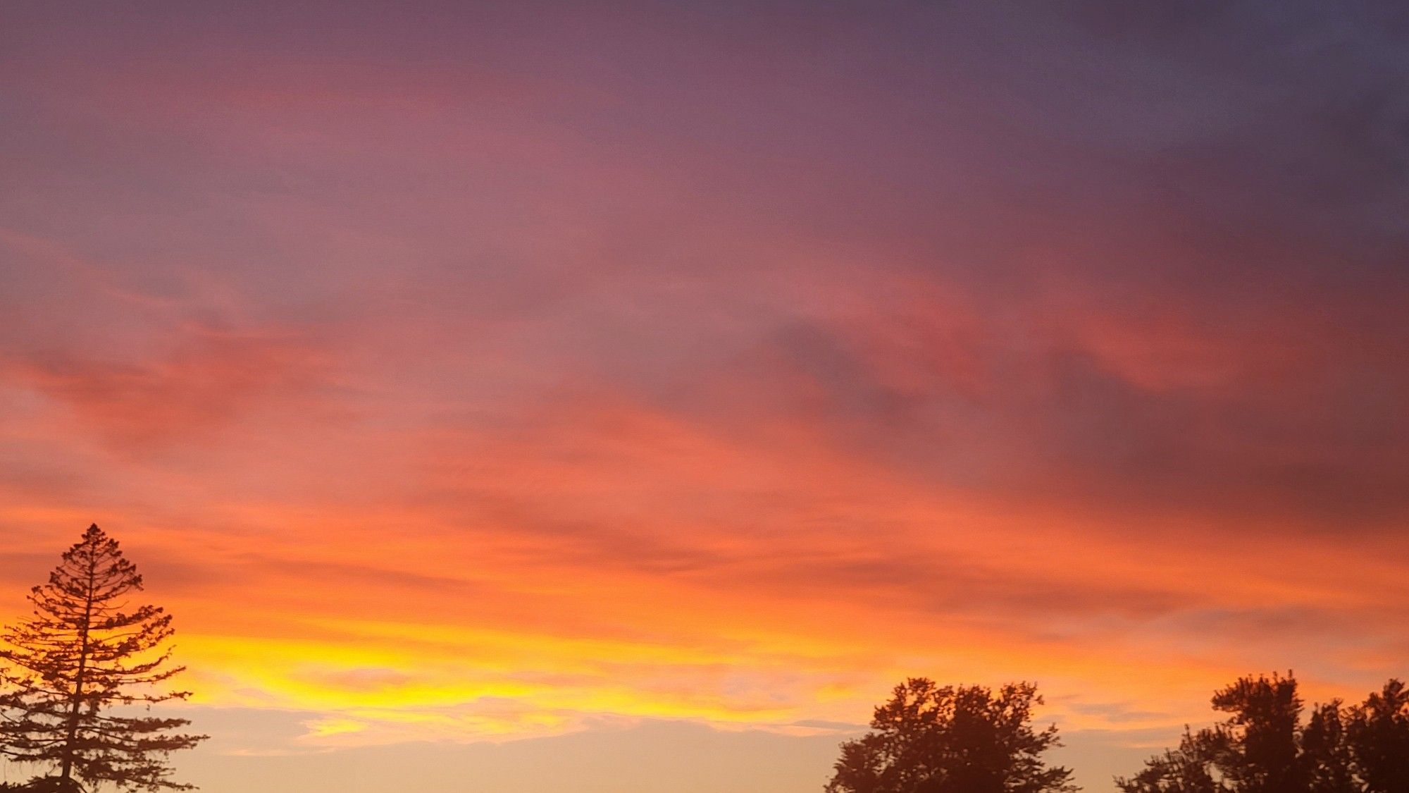 Orange, yellow, and red clouds