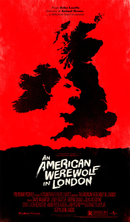 Poster for the movie "An American Werewolf in London."
by Olly Moss