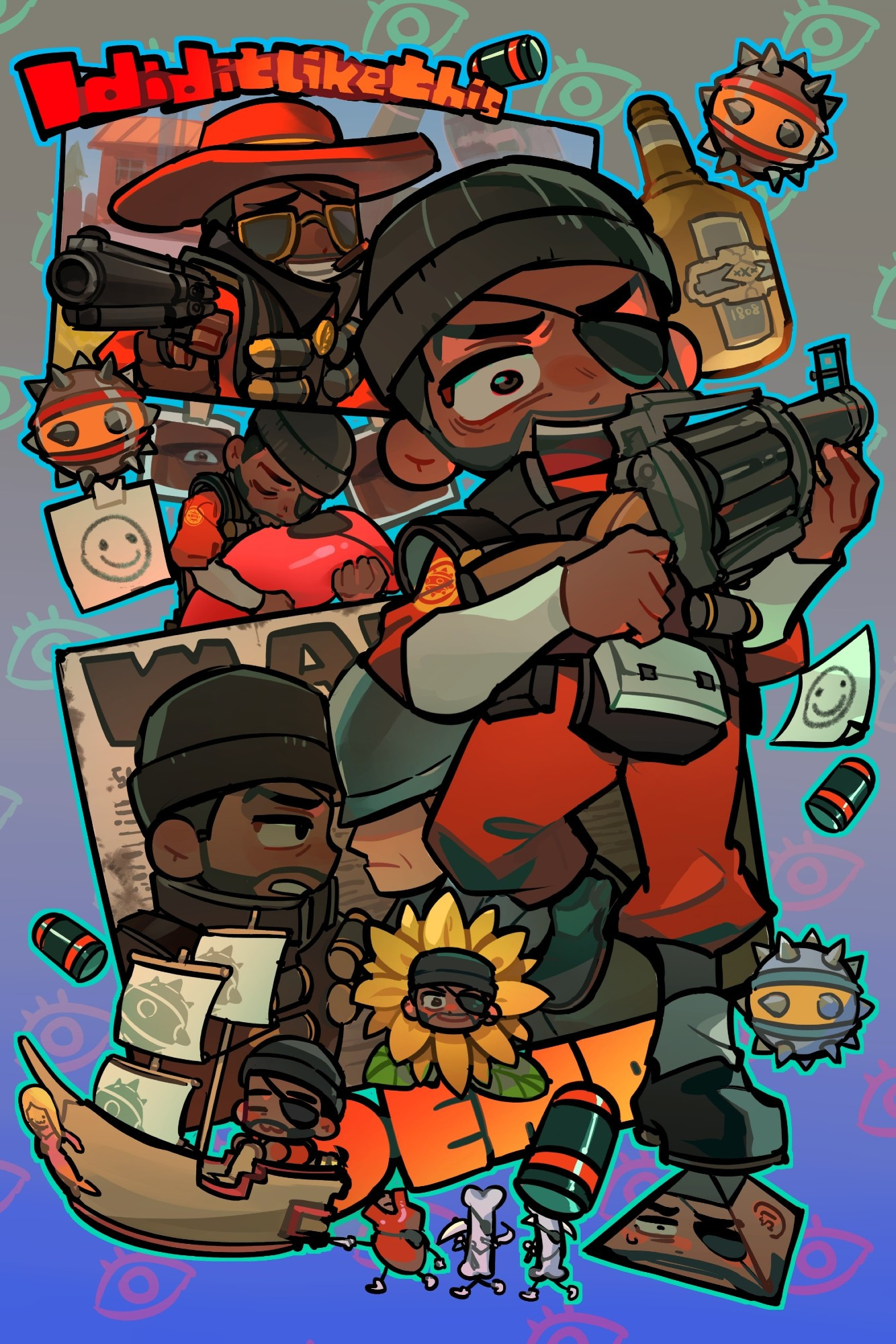 a page of tf2 demoman fanart