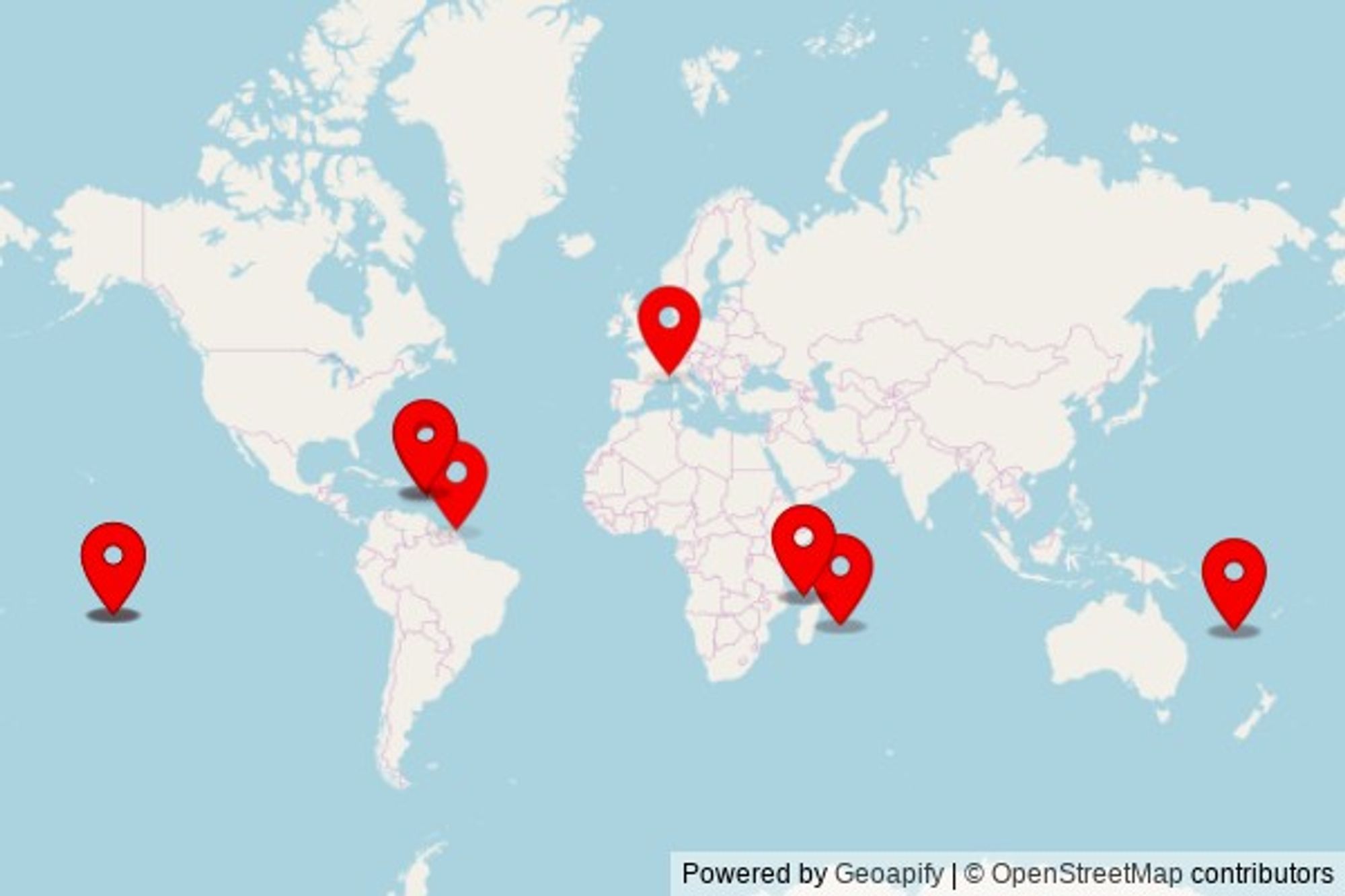 A map showing every place of worship we have visited so far in France including:
Mosquée de Tsingoni in Tsingoni
Tamil Temple - Kovil Kalikambal in Saint-Denis
Temple Mardévirin in Saint-André
Cathédrale Notre-Dame de Papeete in Papeete
Église Notre-Dame de Fatima in Kawéni
Mosquée Kouba in Le Port
Temple Getesemane in Mahina
Chapelle des Pénitents blancs in Peillon
Cathédrale Notre-Dame de Papeete in Papeete
Église St Paul in Mahina
Chapelle Saint Joseph in Païta
Cathédrale Notre-Dame de Papeete in Papeete
Chapelle Saint Joseph in Païta
Cathédrale Saint-Joseph in Noumea
Église Saint-Etienne in Le Marin
Église Saint-Albert in Vieux-Fort
Église Notre-Dame du Mont-Carmel in Basse-Terre
Église Saint-André in Morne-à-l'Eau
Mosquée in Acoua
Église Notre-Dame de Fatima in Kawéni
Temple in Pāʻea
Cathédrale Notre-Dame de Papeete in Papeete
Cathédrale Notre-Dame de Papeete in Papeete
Kaz Saint-François in Kourou
Église Saint-Joseph in Vieux-Habitants
Chapelle Saint Joseph in Païta