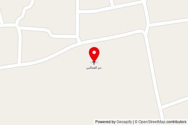 A zoomed out map with a pin at the position of Dayr al Ajaibi, Al Murashiduh, Al Darb Road, Egypt