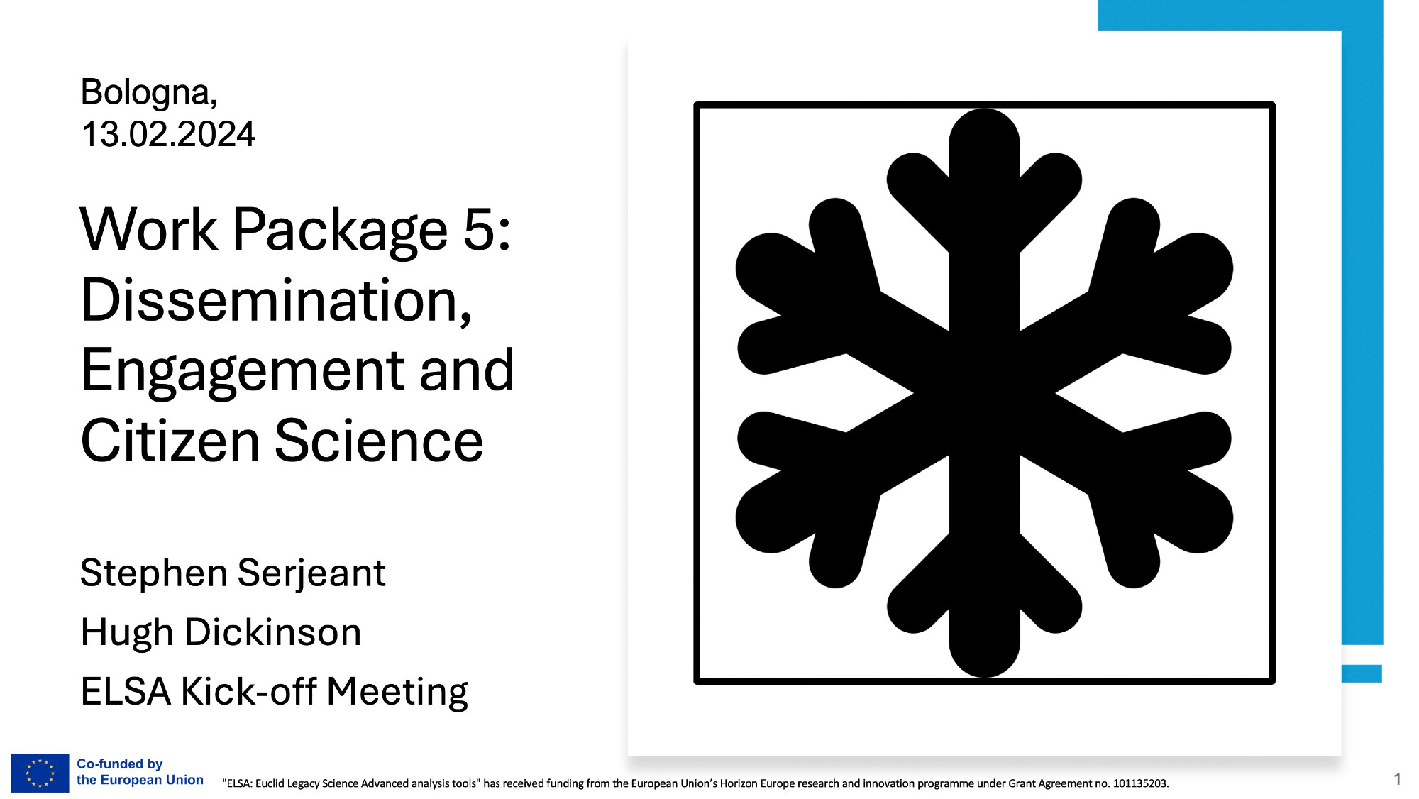 Title slide: Work package 5: Dissemination, Engagement and Citizen Science.