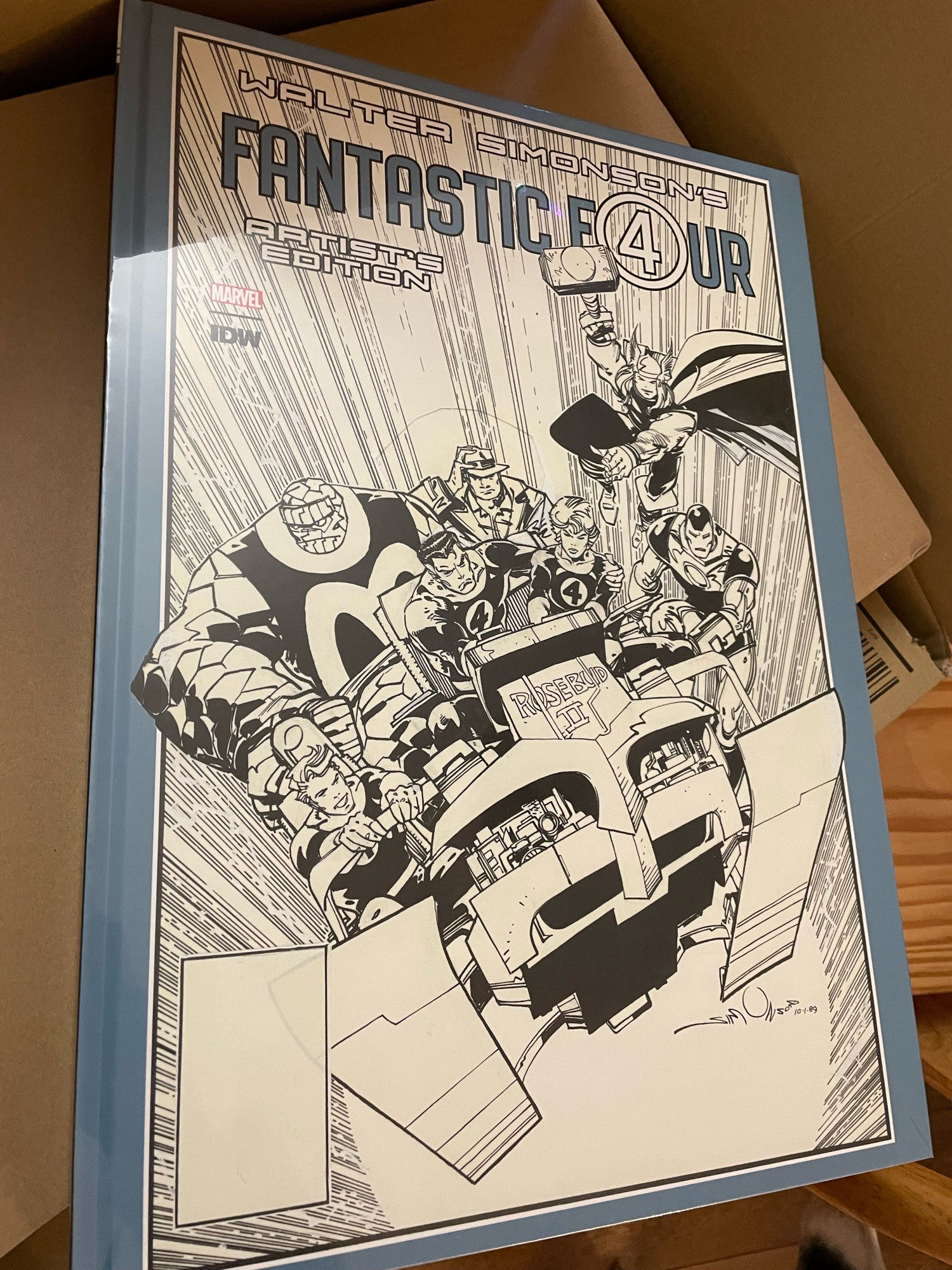 A photo of the enormous beast of a book that is the IDW Artist Edition of Walt Simonson’s Fantastic Four