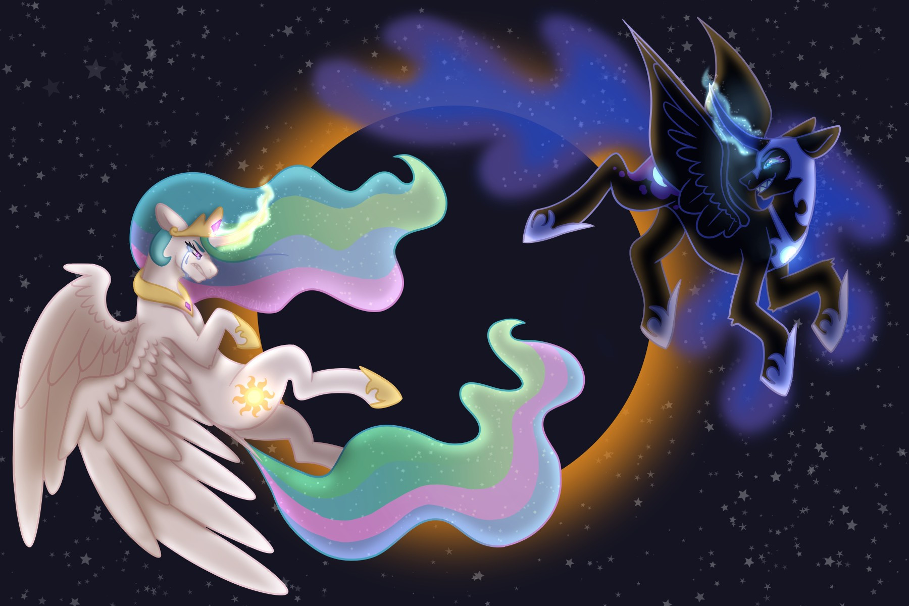 Celestia and Nightmare Moon from MLP