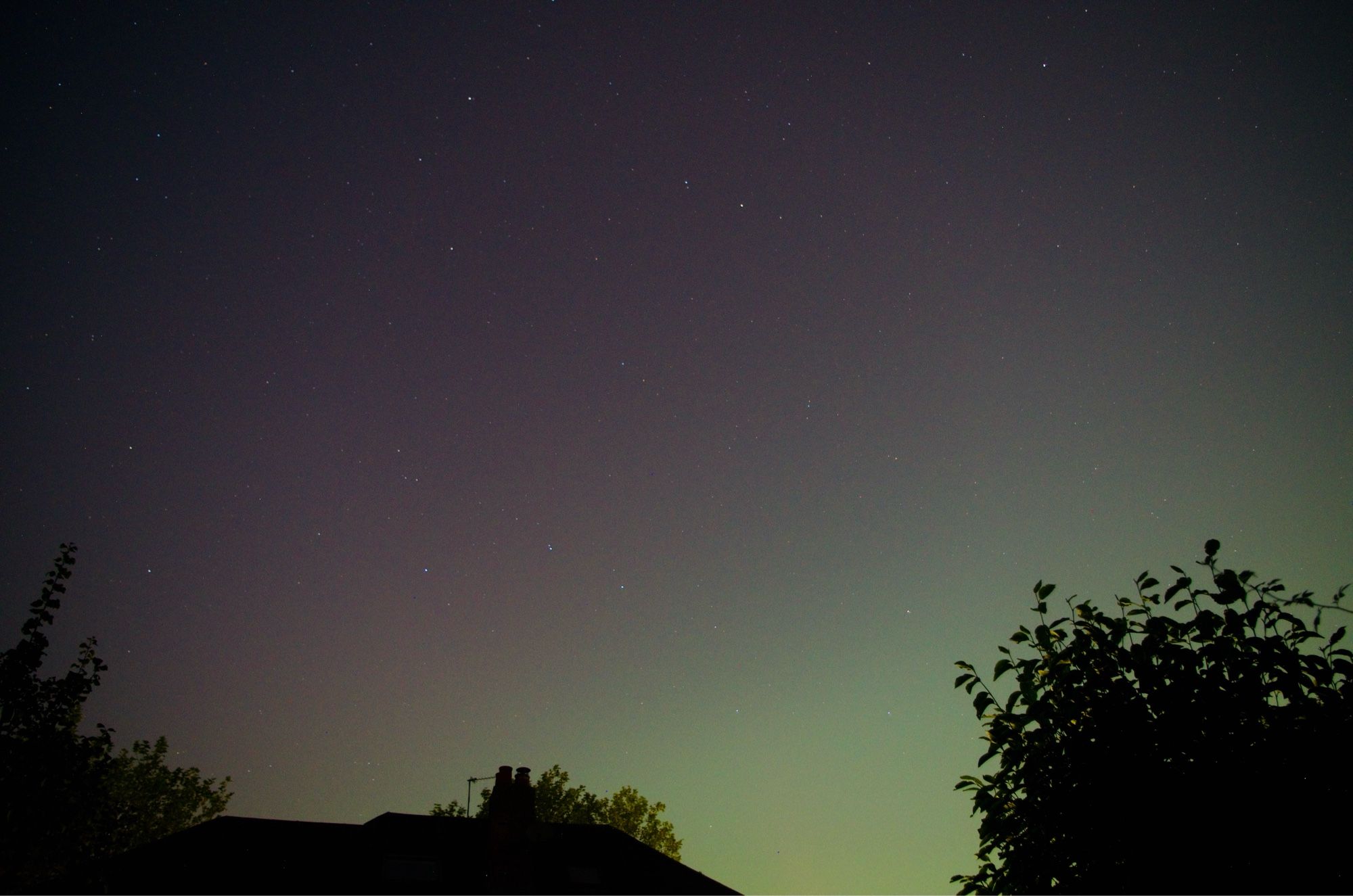 Aurora borealis, Ursa Minor and Ursa Major