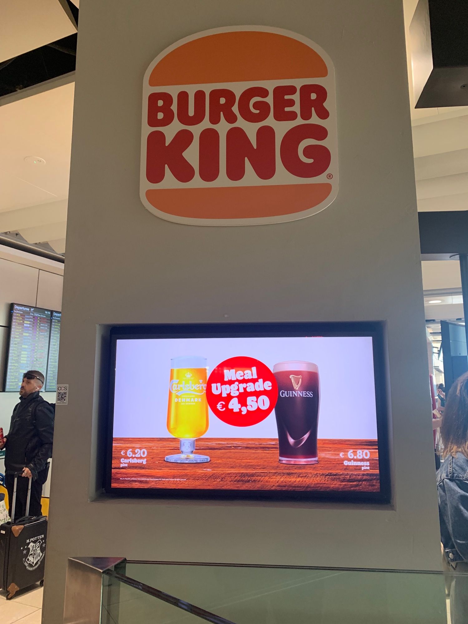 Beer drink options on Burger King sign