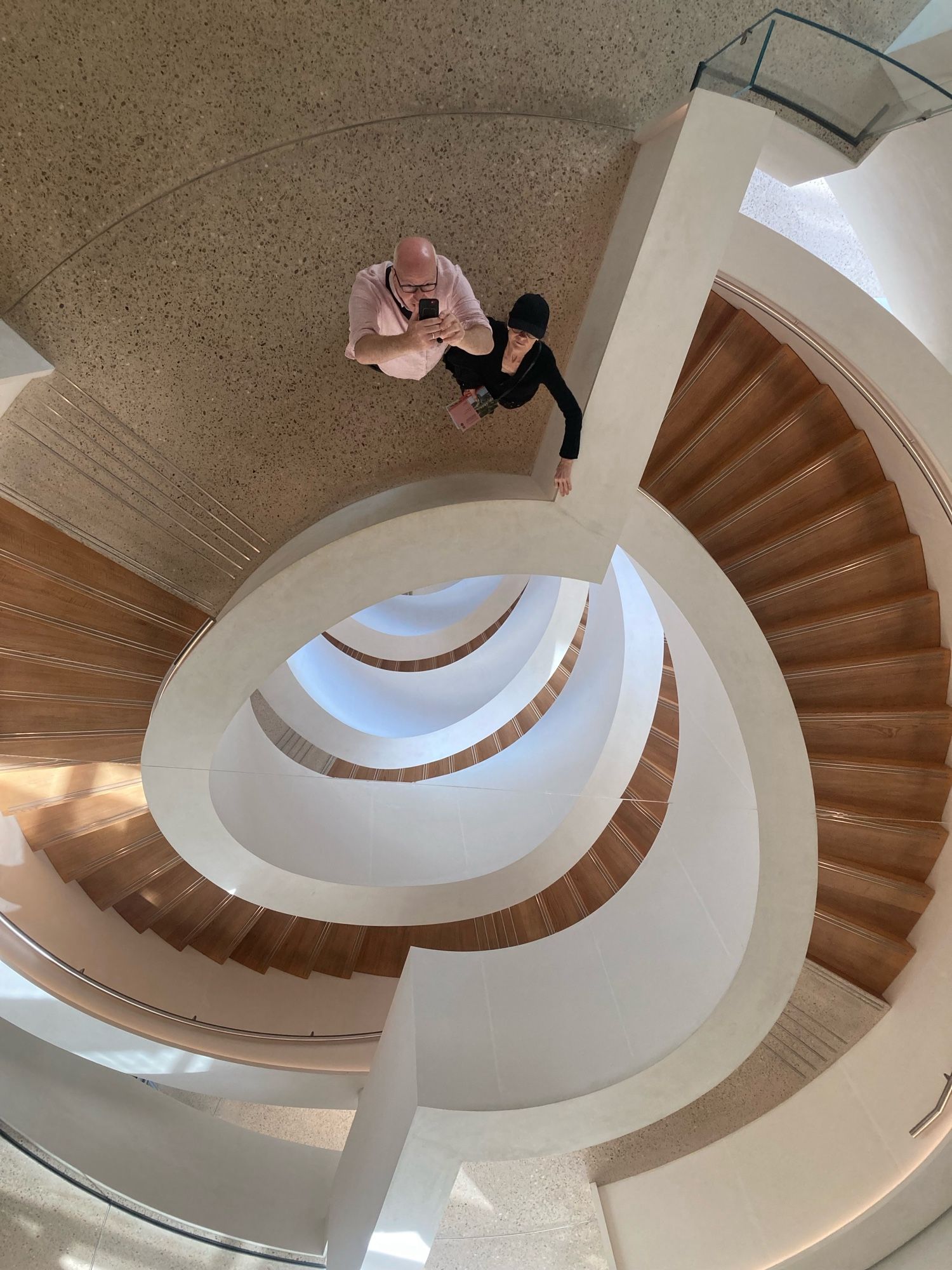 Photo of the Staircase and mirror at LUMA, Arles.