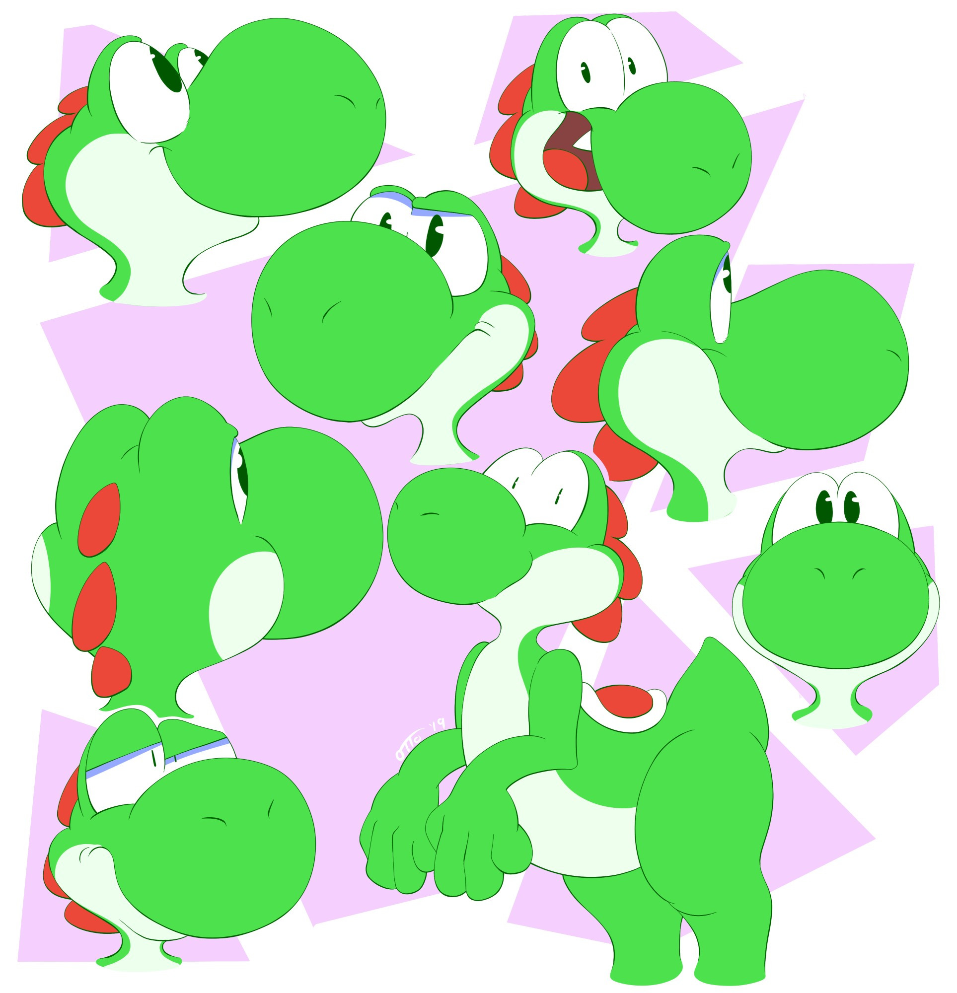 assortment of yoshi expressions