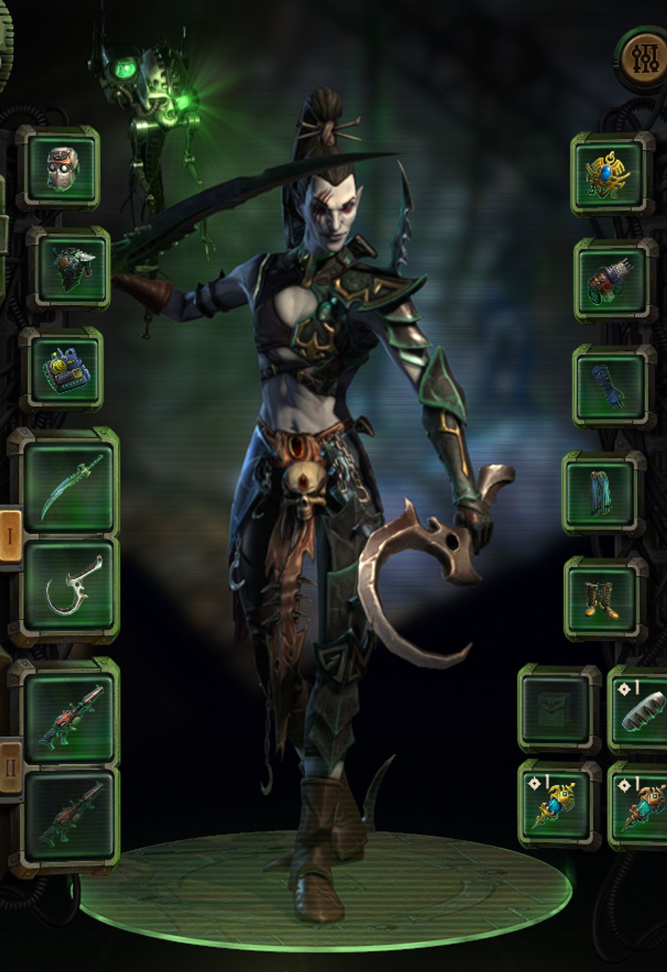 screenshot of the character screen for Marazhai showing him in his arena outfit.