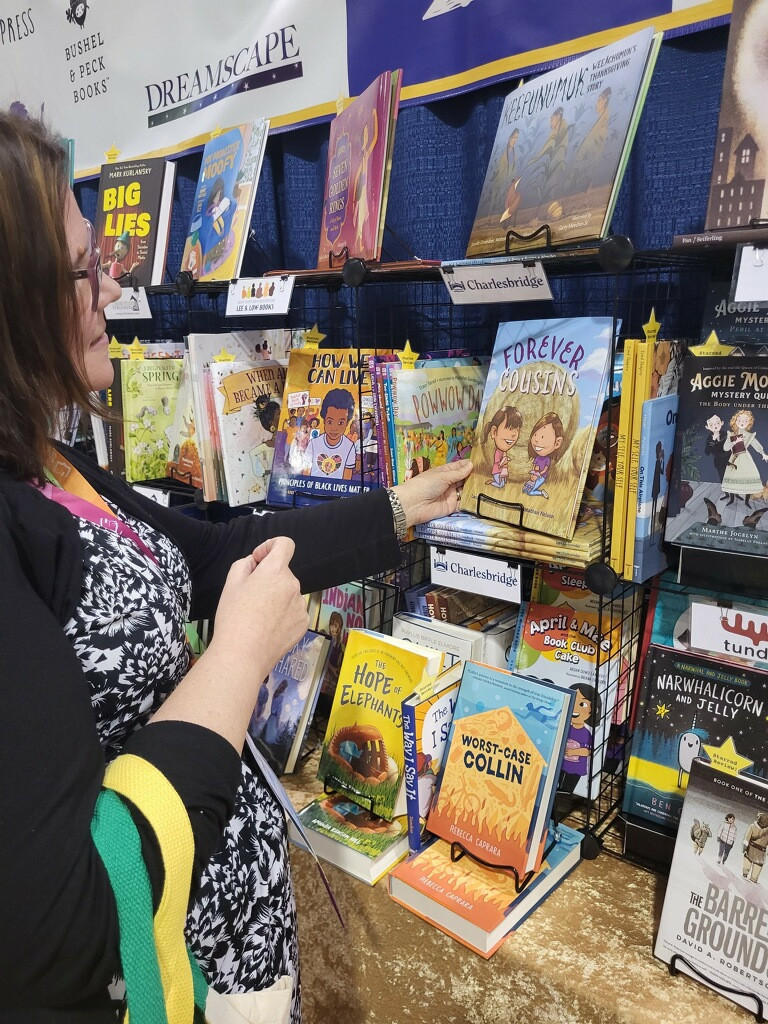 Visiting a book exhibit