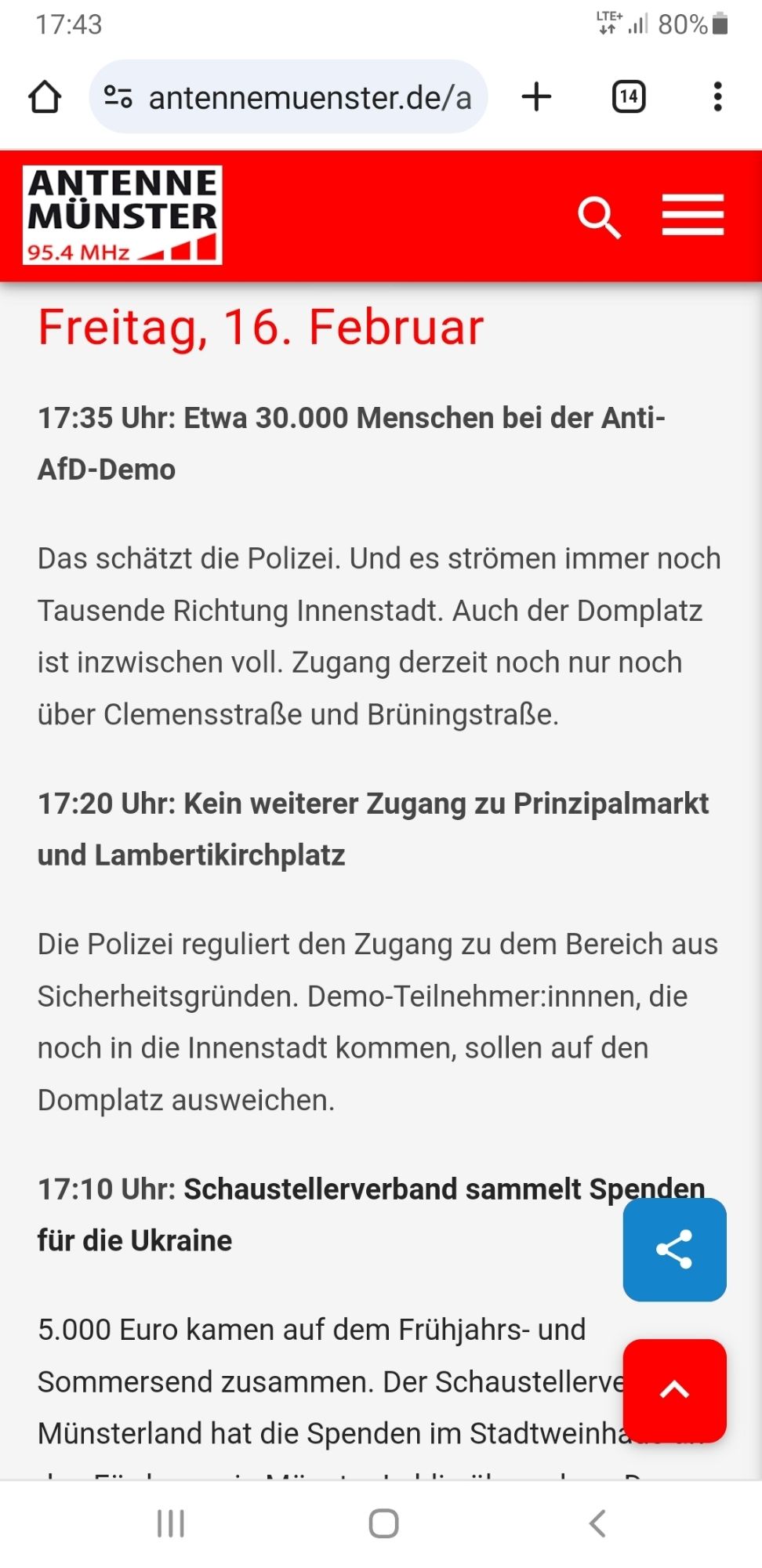 30.000 gegen AFD in Münster