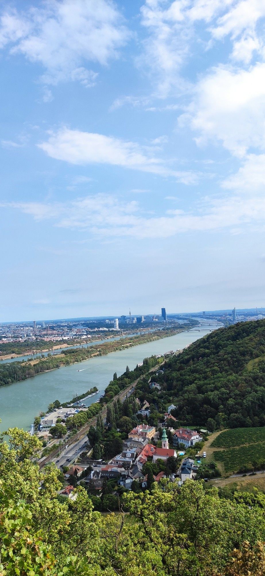 Blick auf Wien mit Donau und Donaucity