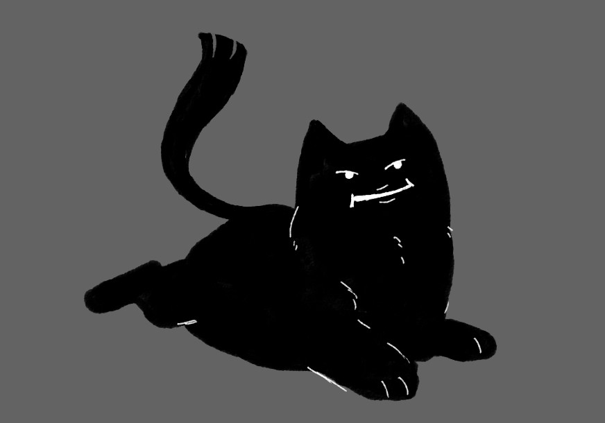 a void cat making a very odd face