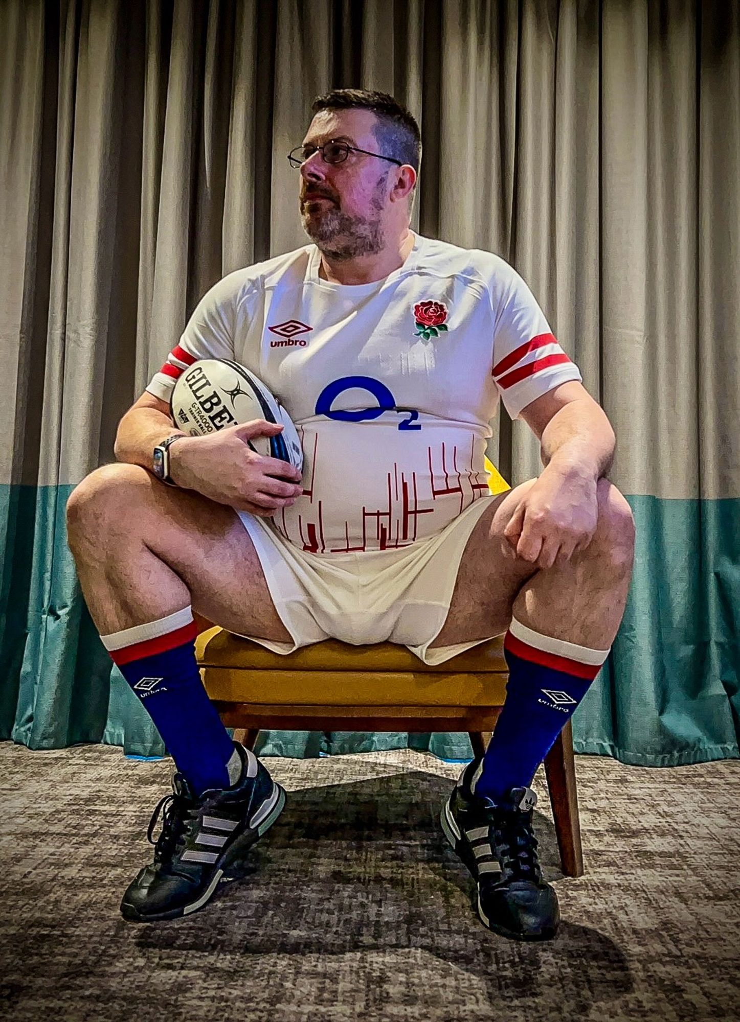 In rugby gear