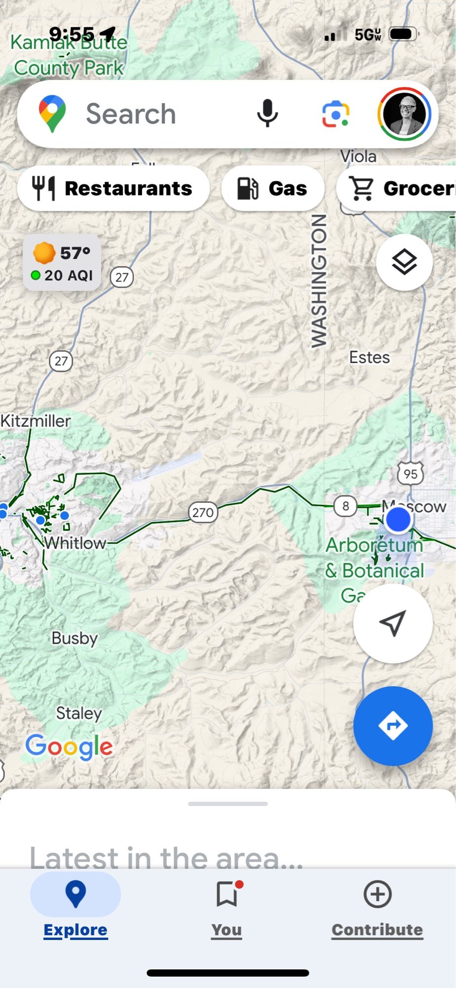 Map of Latah trail