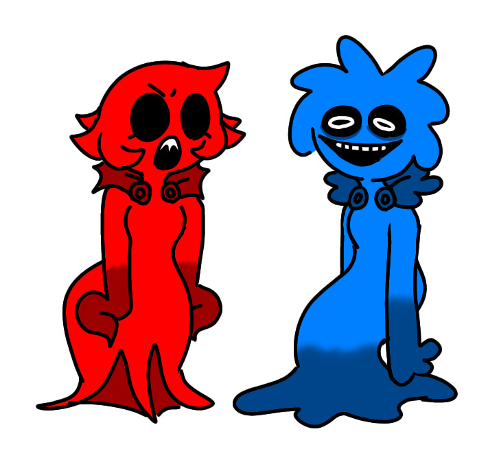 Red Imaginary Friend (Anxiety) being angry at Blue Imaginary Friend (Depression) from Roblox Pressure