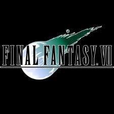 The logo of FF7, which is a meteor behind the name of the game. 