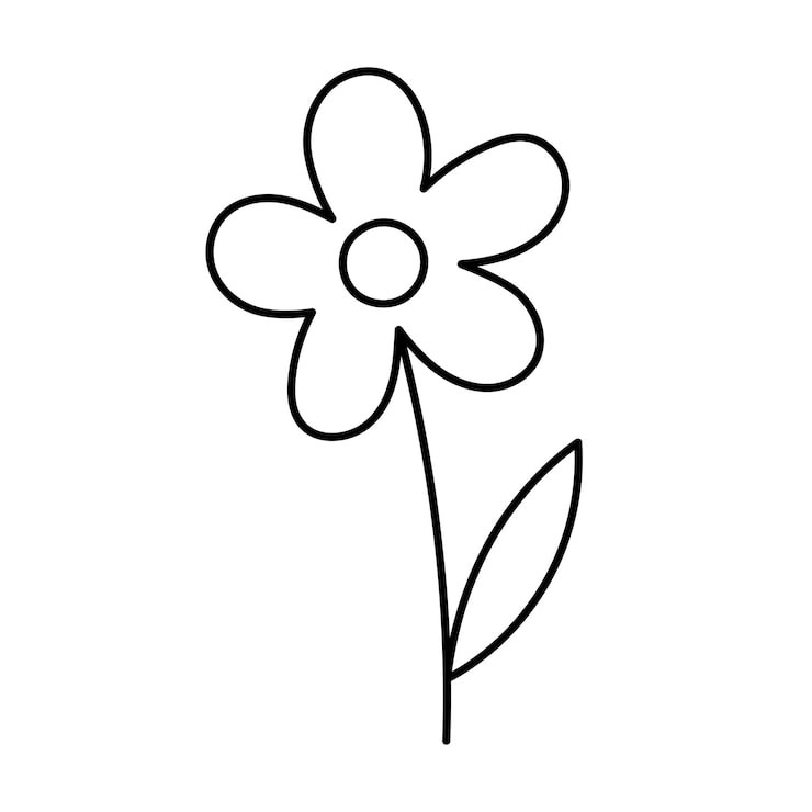 Clipart line drawing - flower