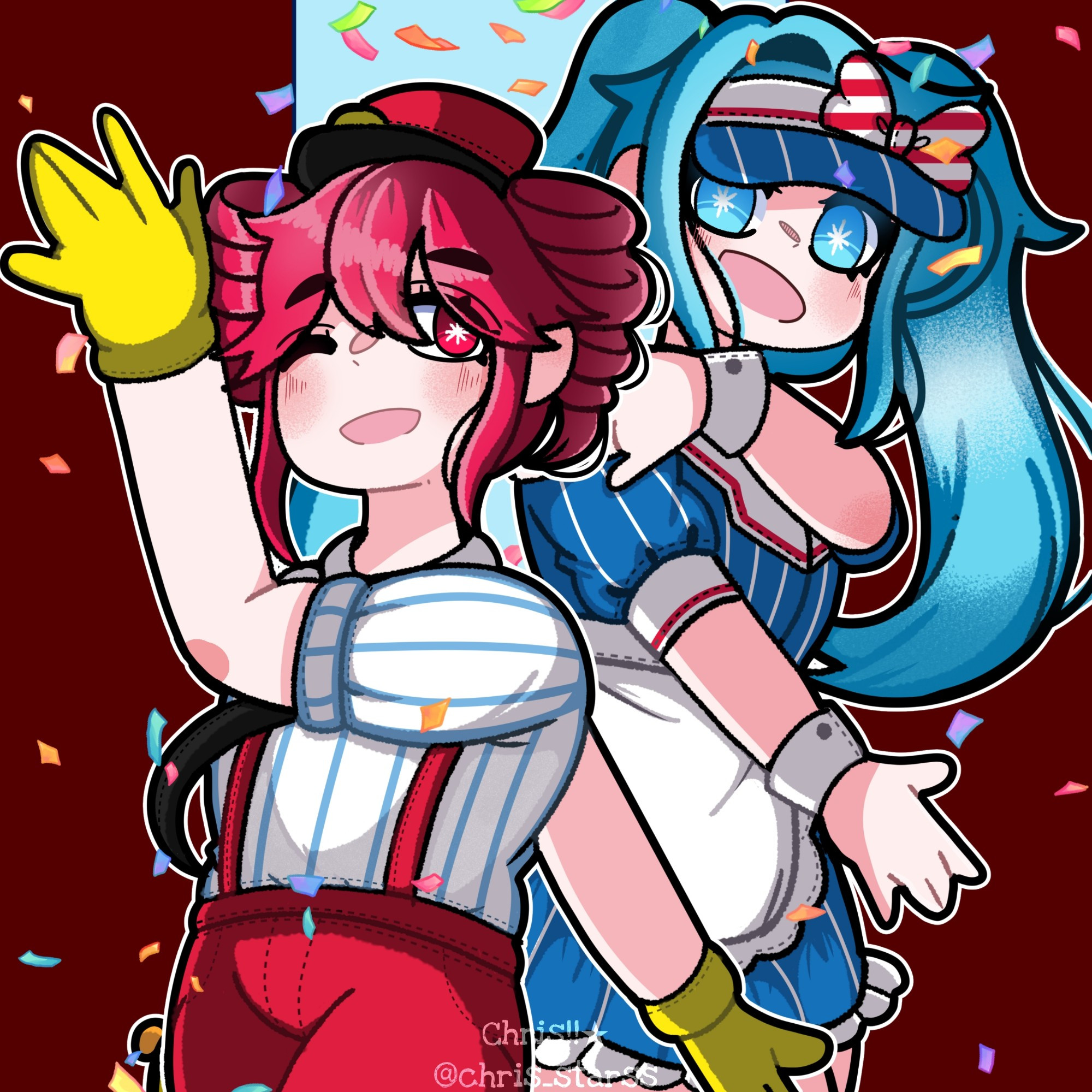 Mesmerizer ❤️💙
Teto Kasane and Hatsune Miku