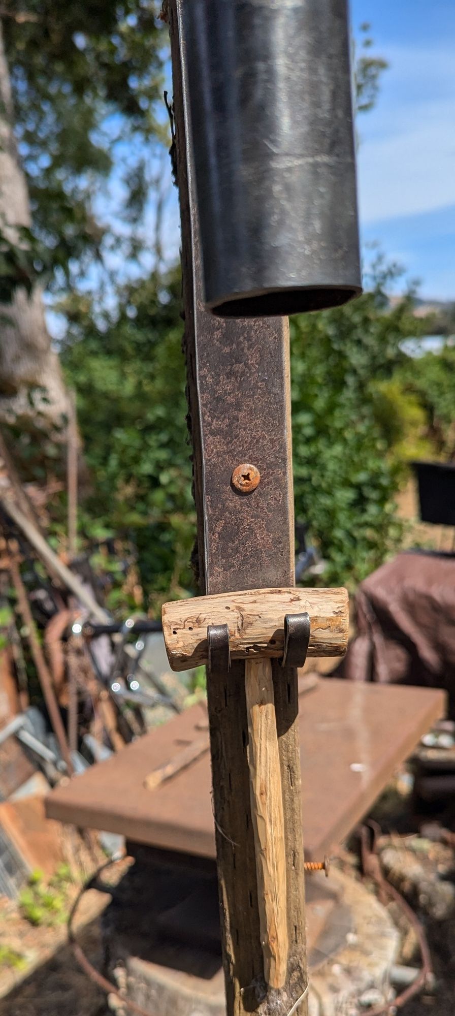 Handmade lyrical bell, on hanger with mallet