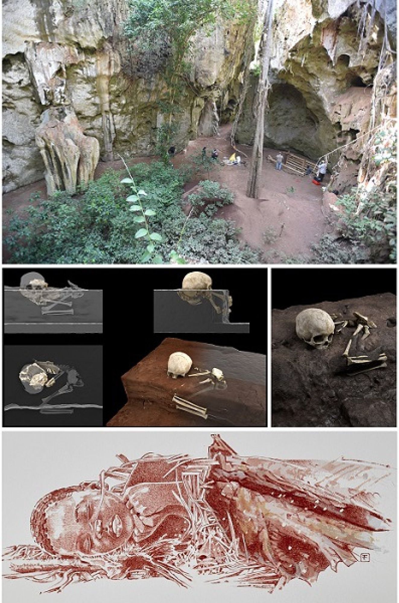 Panga ya Saidi and images of Mtoto's burial
© Mohammad Javad Shoaee/Jorge González/Elena Santos/F. Fuego/MaxPlanck Institute/CENIEH