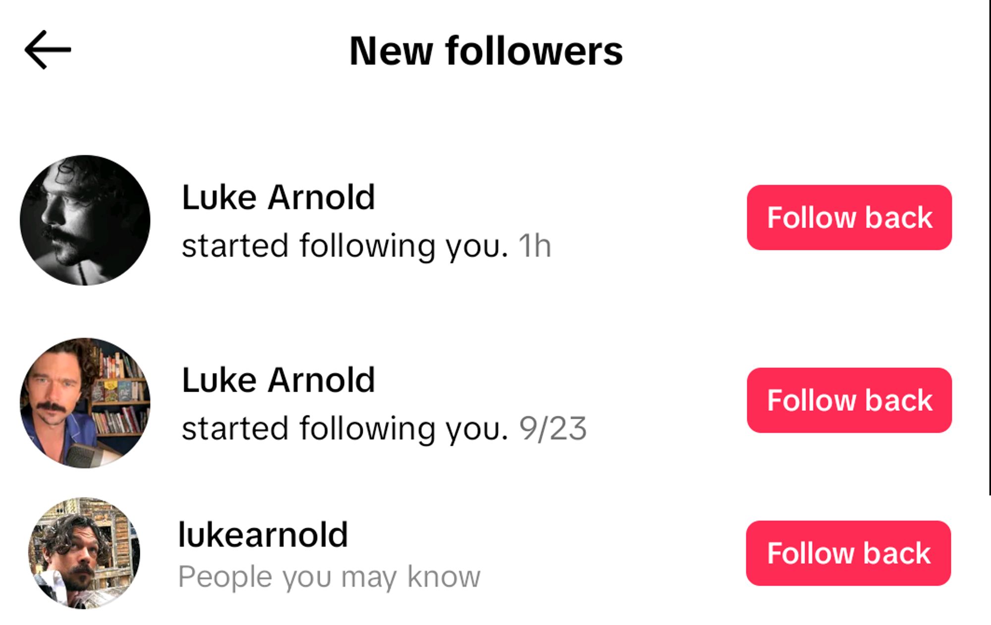 How many  Luke Arnold follows me!