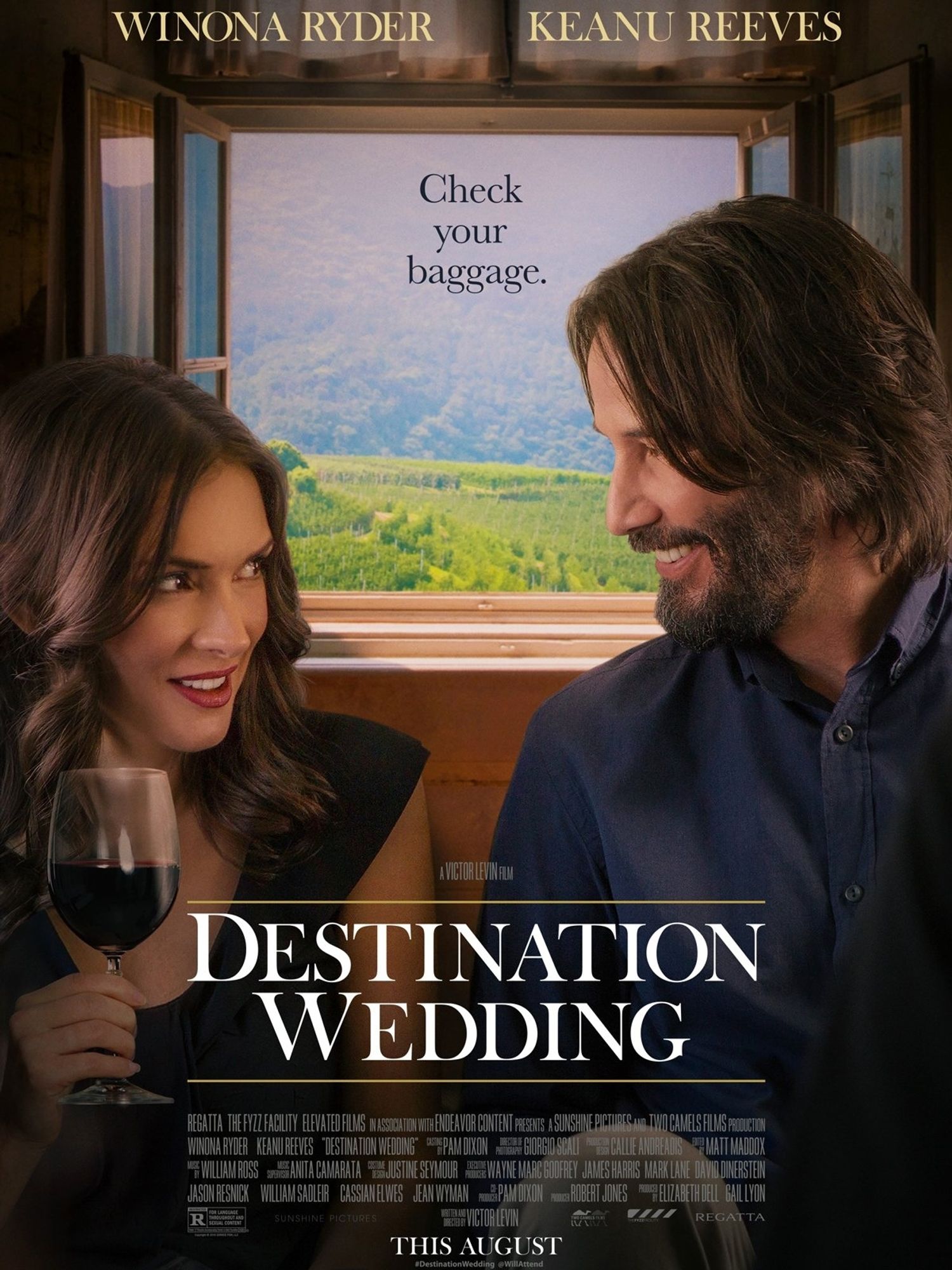 Affiche du film Destination Wedding avec Winona Rider et Keanu Reeves.