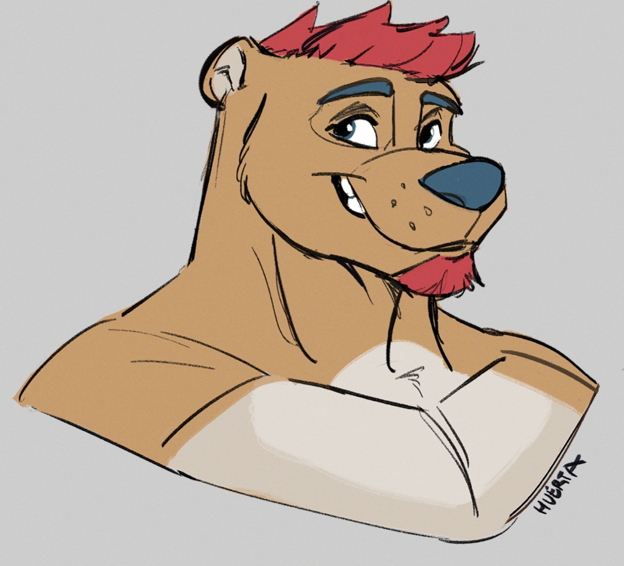 Bust of my otter fursona looking hambsom as heck