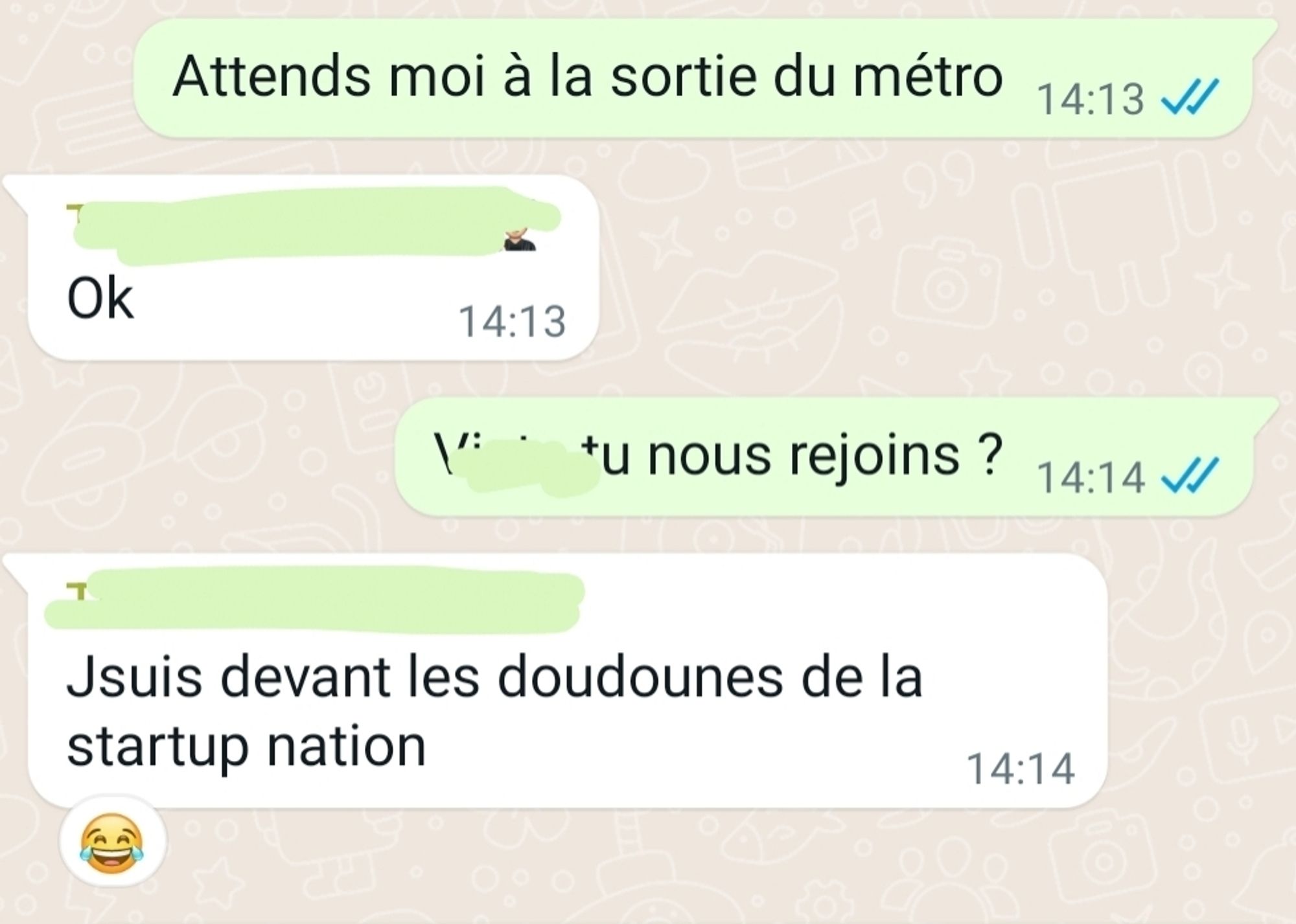 Utiliser la périphrase « les doudounes de la startup nation » plutôt que Jott.