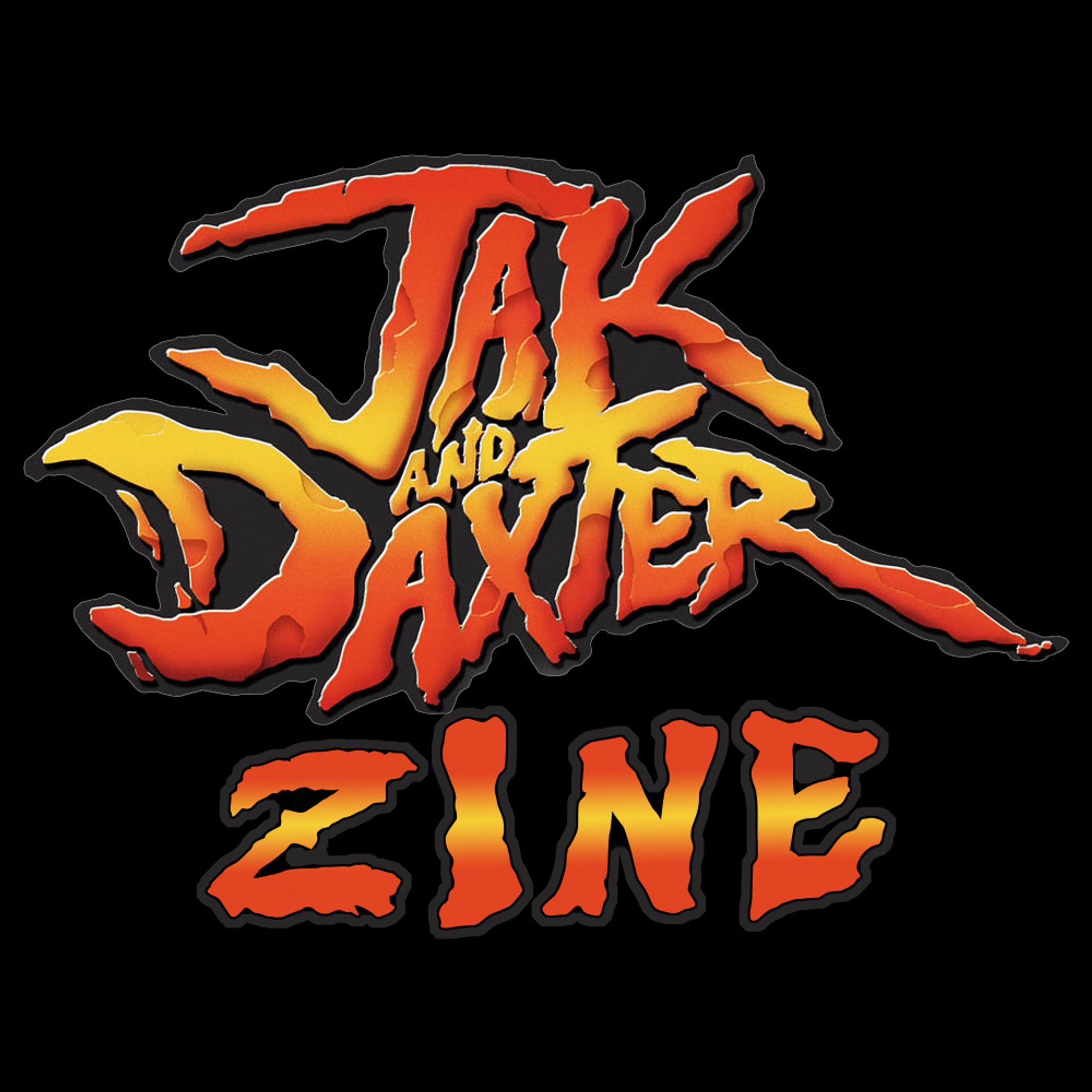 The Jak and Daxter logo with "zine" added in a similar font underneath.