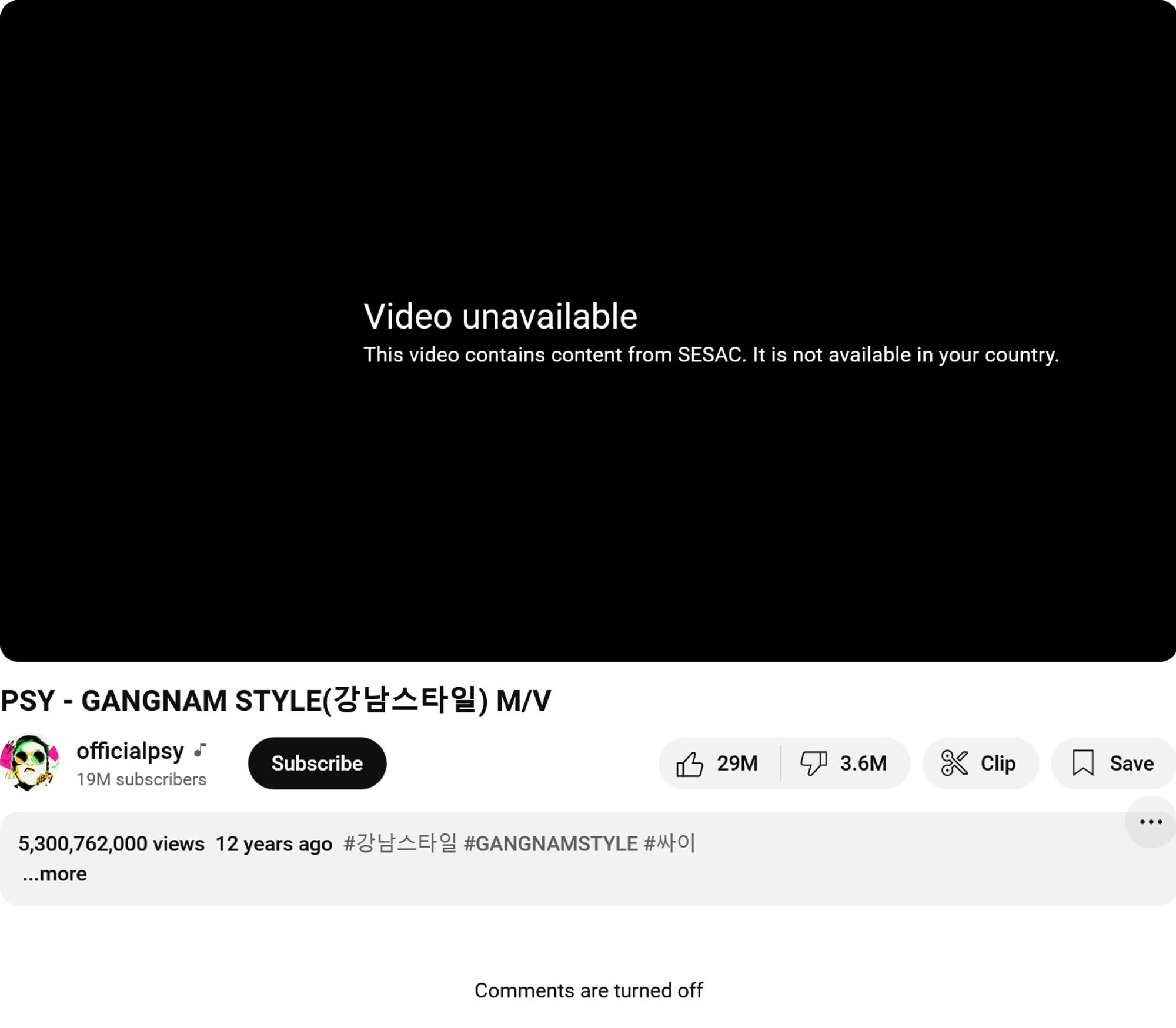 Gangnam Style video is unavailable
This video contains content from SESAC. It is not available in your country.